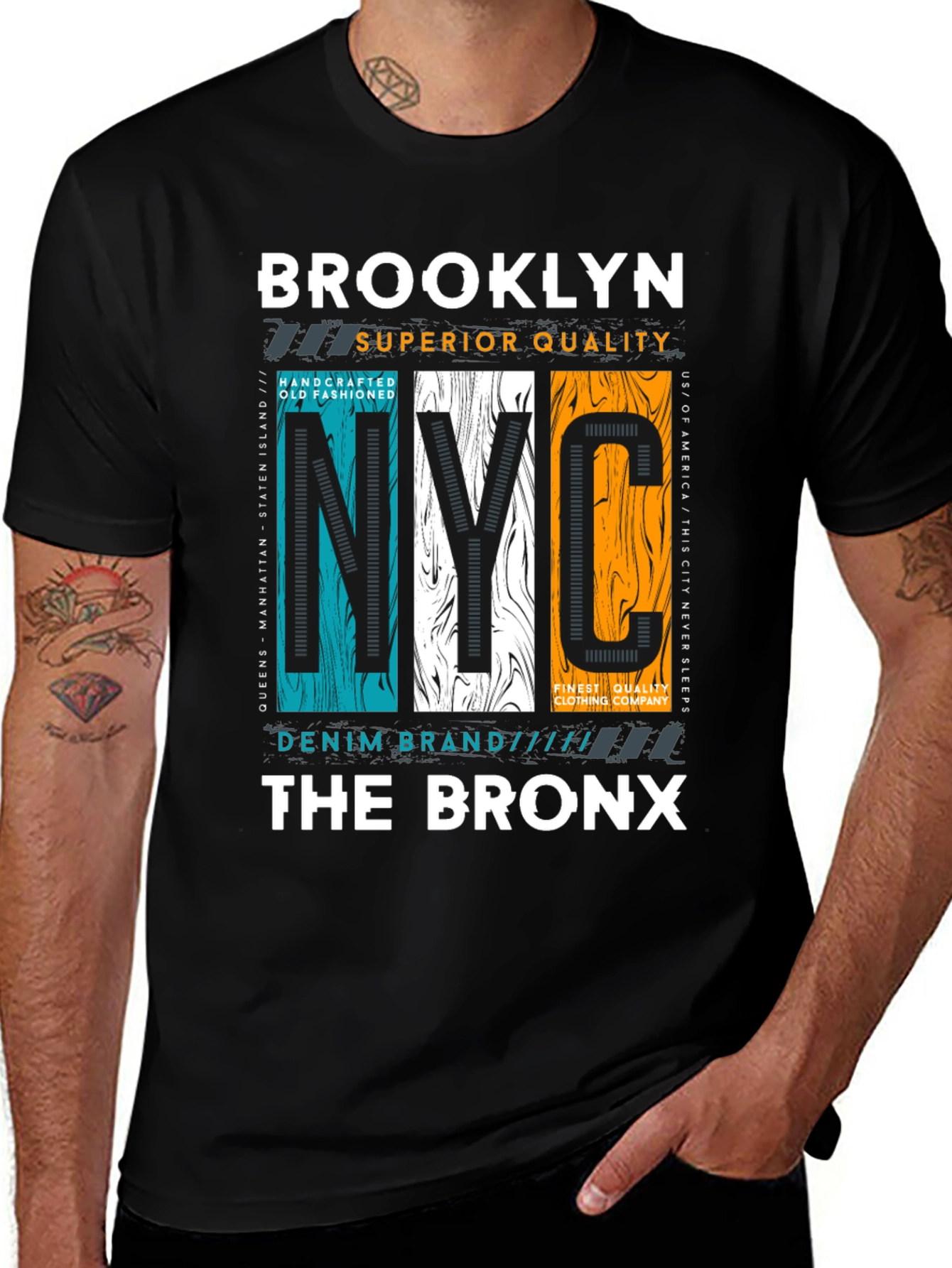 Variant 15 of NYC Brooklyn Bronx Black Graphic T-Shirt