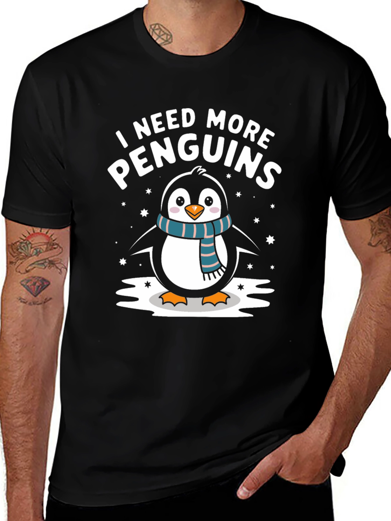 Variant 16 of I Need More Penguins Black T-Shirt