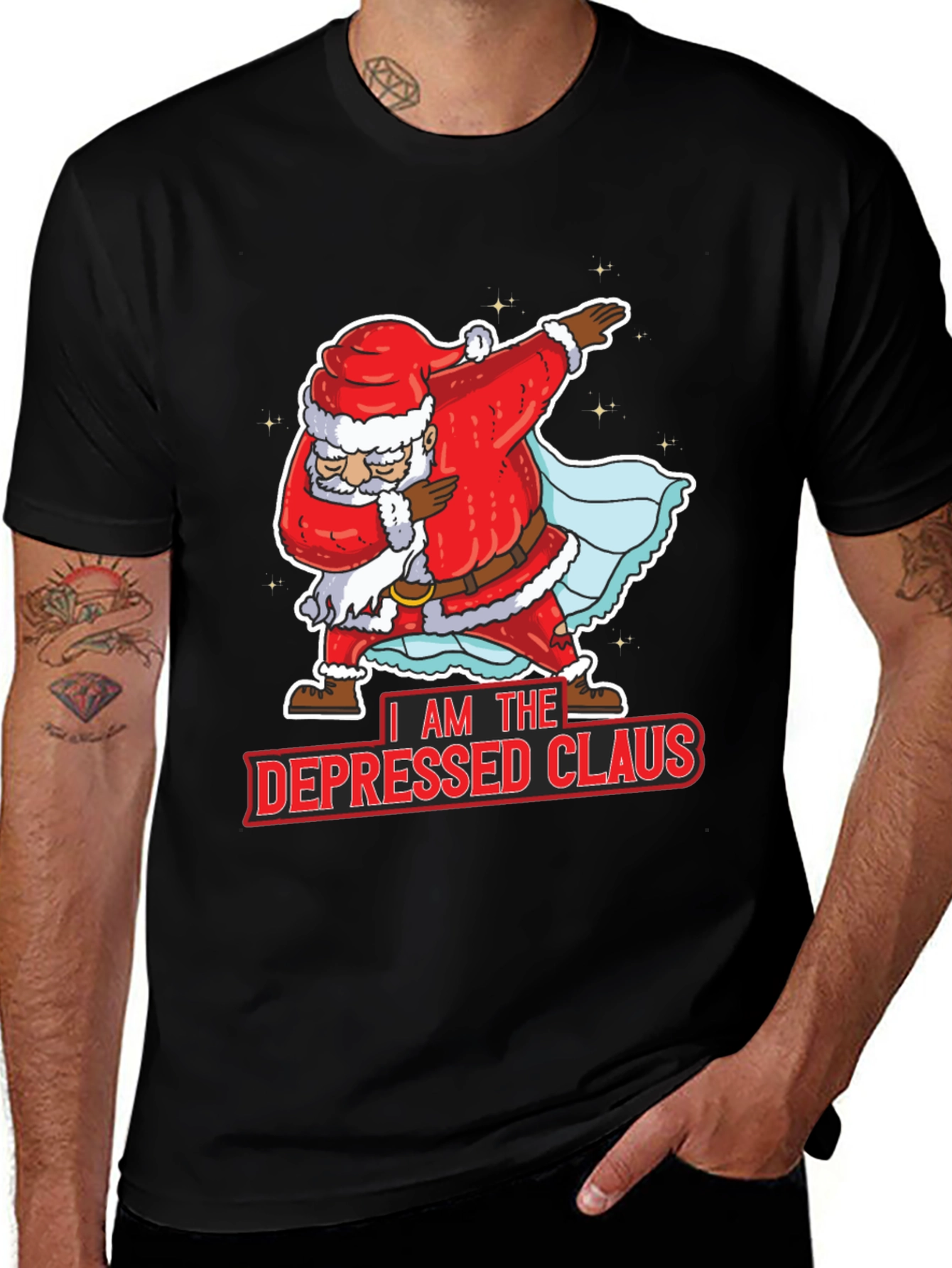 Depressed Claus Santa Dabbing Christmas T-Shirt