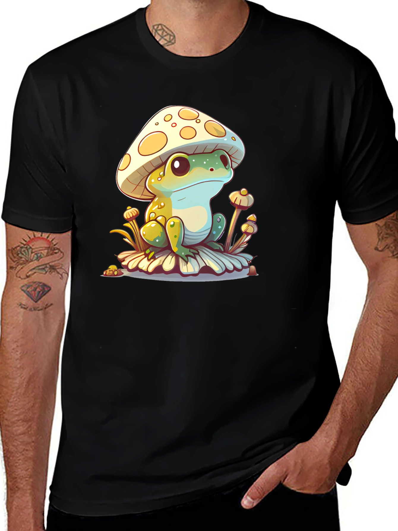 Variant 5 of Mushroom Frog Graphic Tee - Unique Cute Design