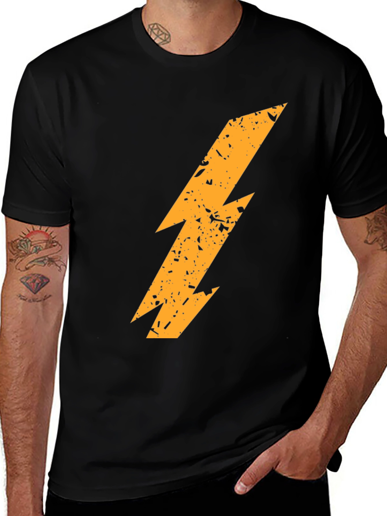 Variant 25 of Lightning Bolt Graphic T-Shirt - Black