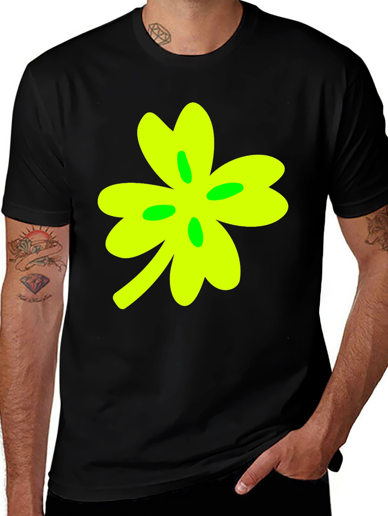 Variant 27 of Lucky Clover Black T-Shirt