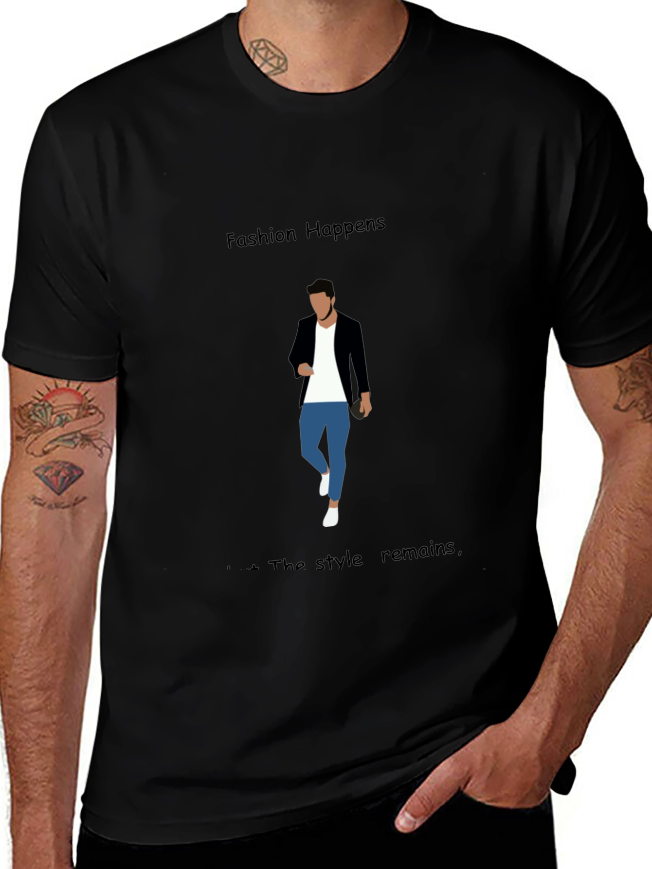 Variant 17 of Fashion Happens Black Graphic Tee