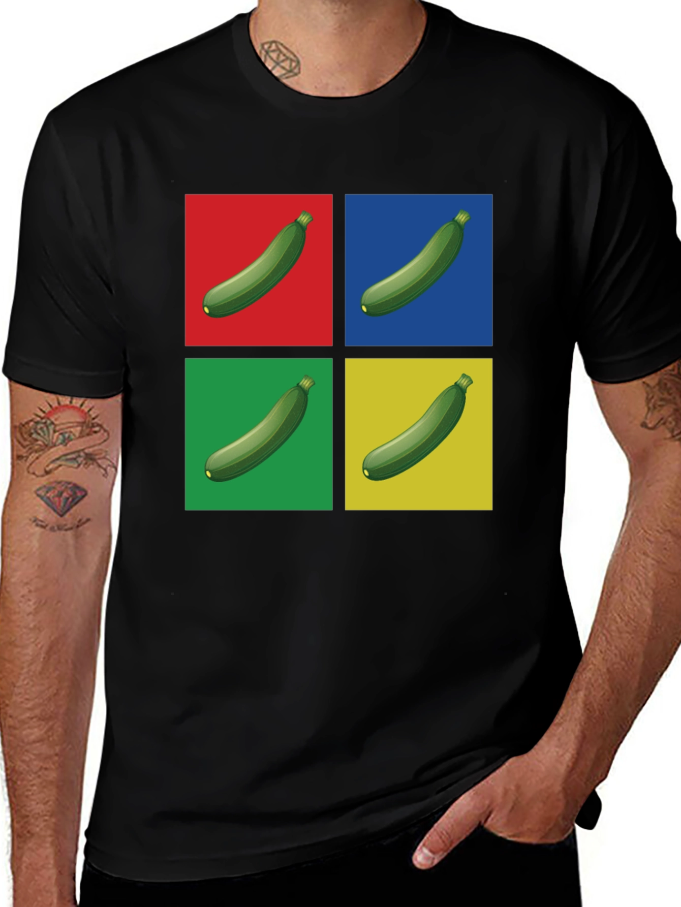 Zucchini Pop Art T-Shirt - Quirky Graphic Tee