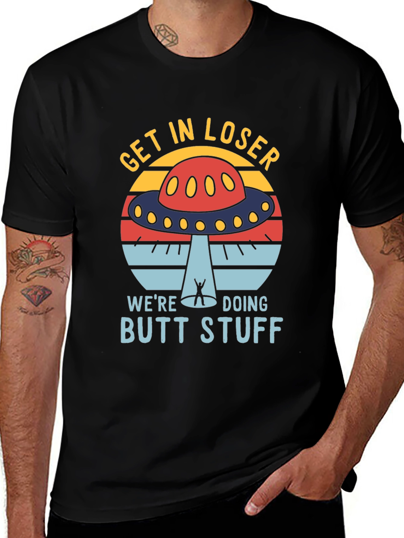 Get In Loser UFO T-Shirt - Sci-Fi Humor Tee
