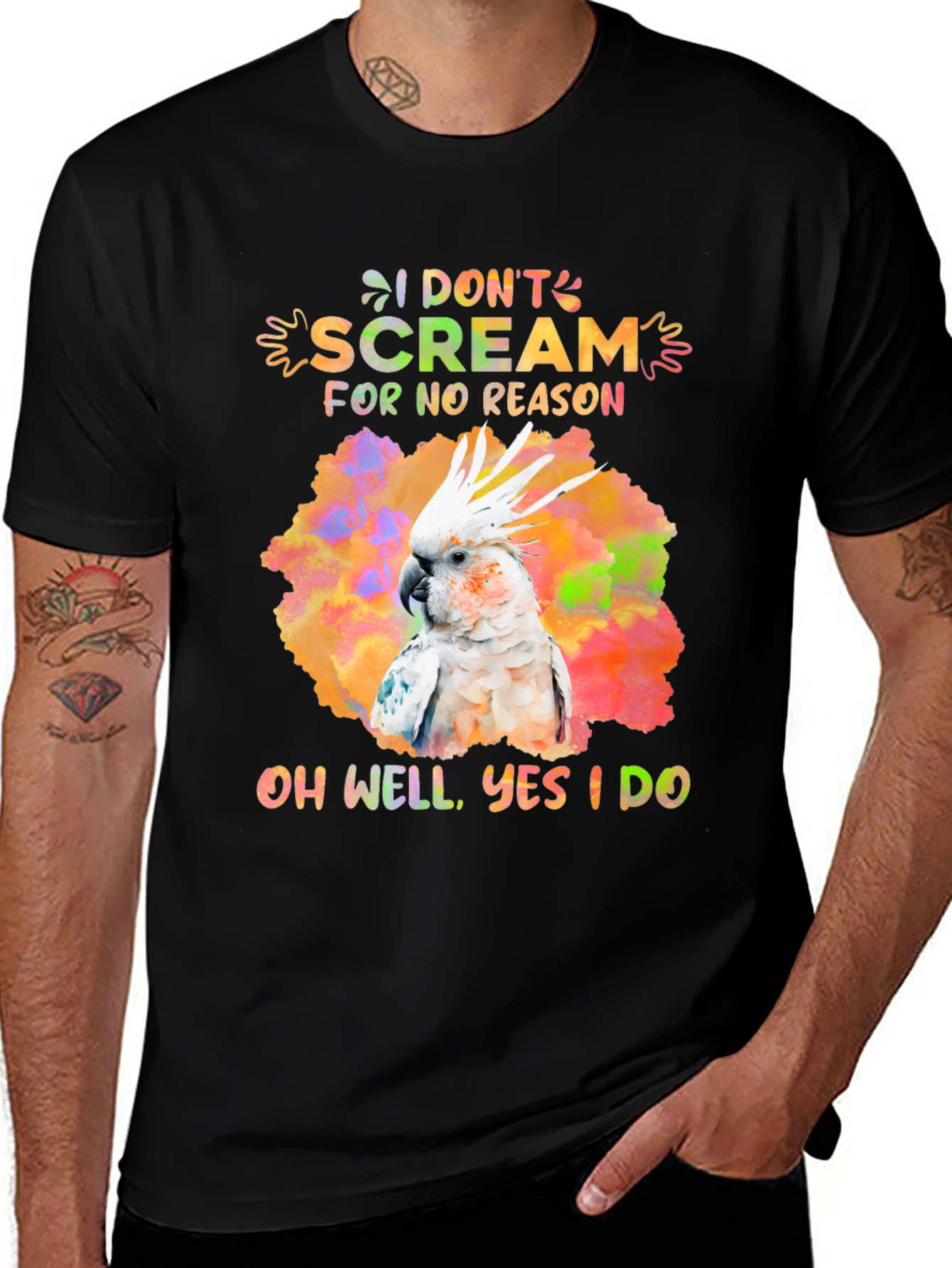 Variant 6 of Funny Parrot T-Shirt - I Don't Scream For No Reason