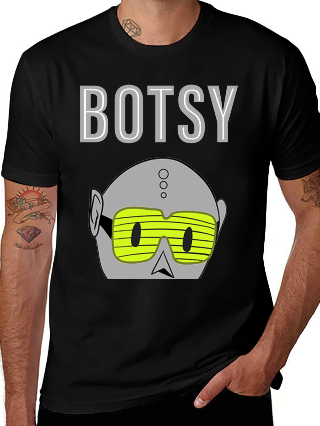 Variant 11 of Botsy Graphic Tee - Unique Robot Design