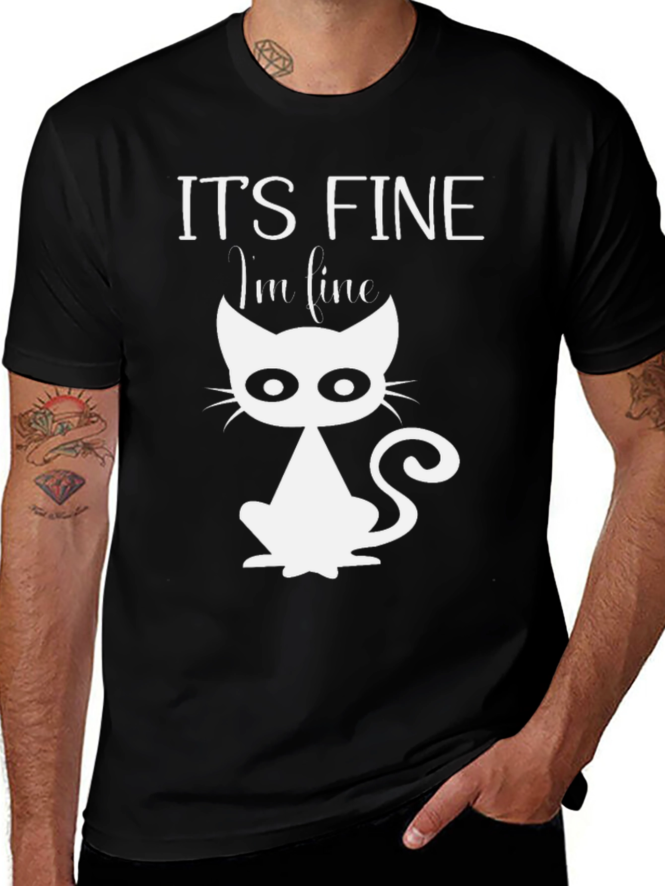 Variant 29 of It's Fine I'm Fine Cat Graphic T-Shirt - Unisex