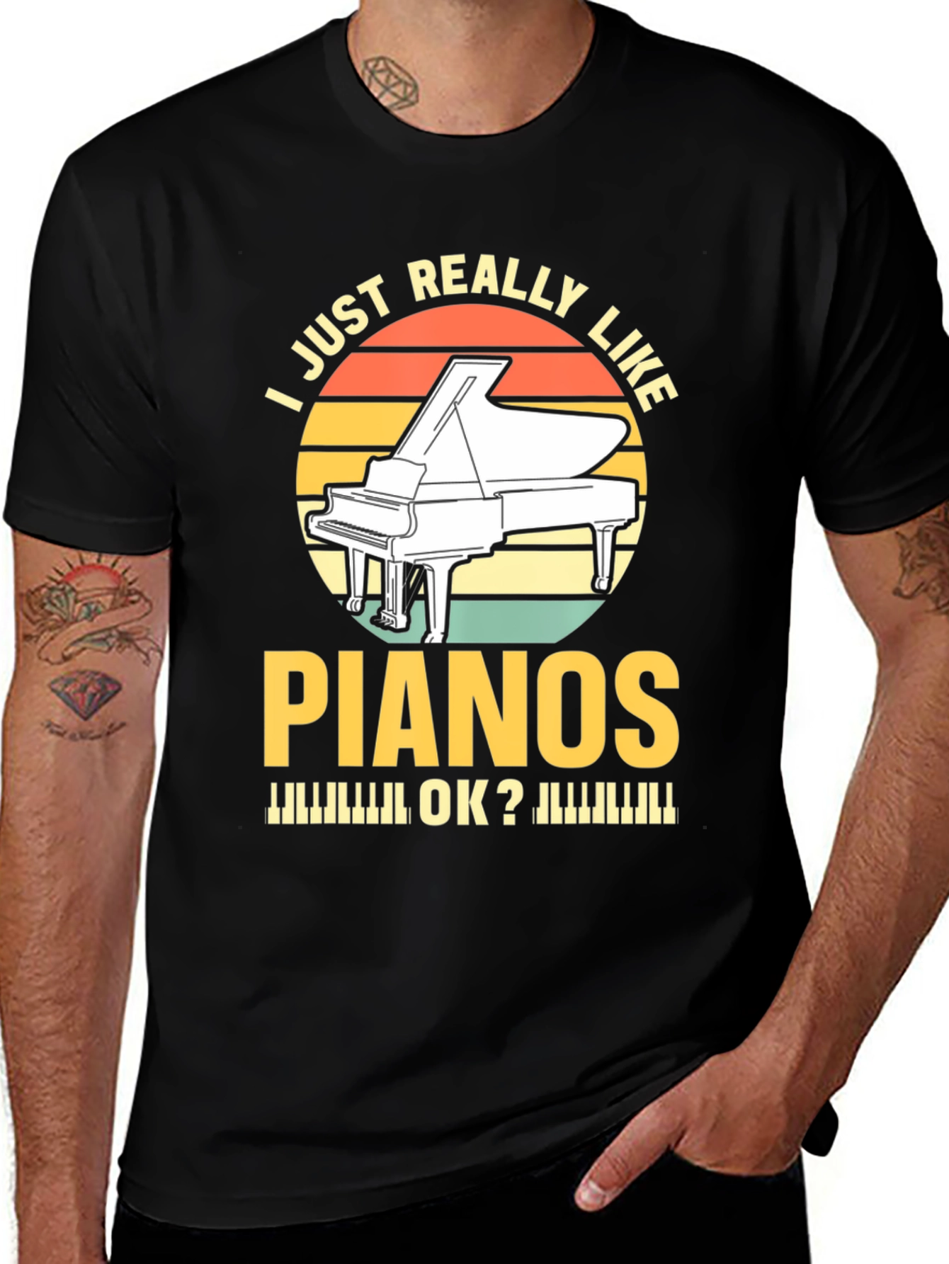 Variant 7 of I Just Really Like Pianos T-Shirt - Musician Tee