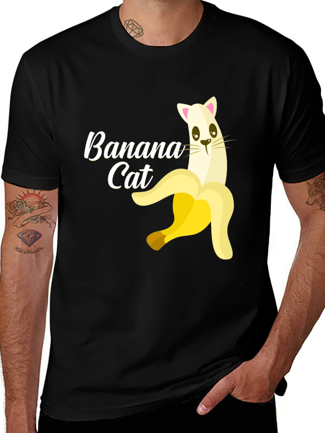 Banana Cat Graphic T-Shirt - Funny Unisex Tee