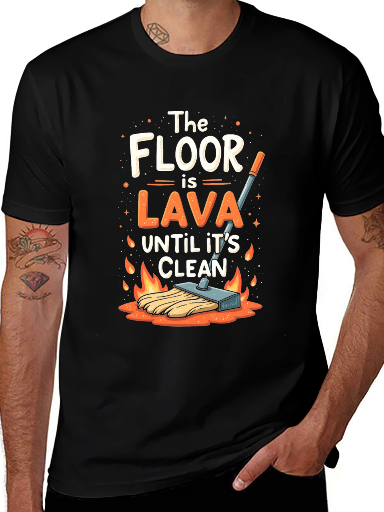 Variant 4 of The Floor is Lava Cleaning T-Shirt