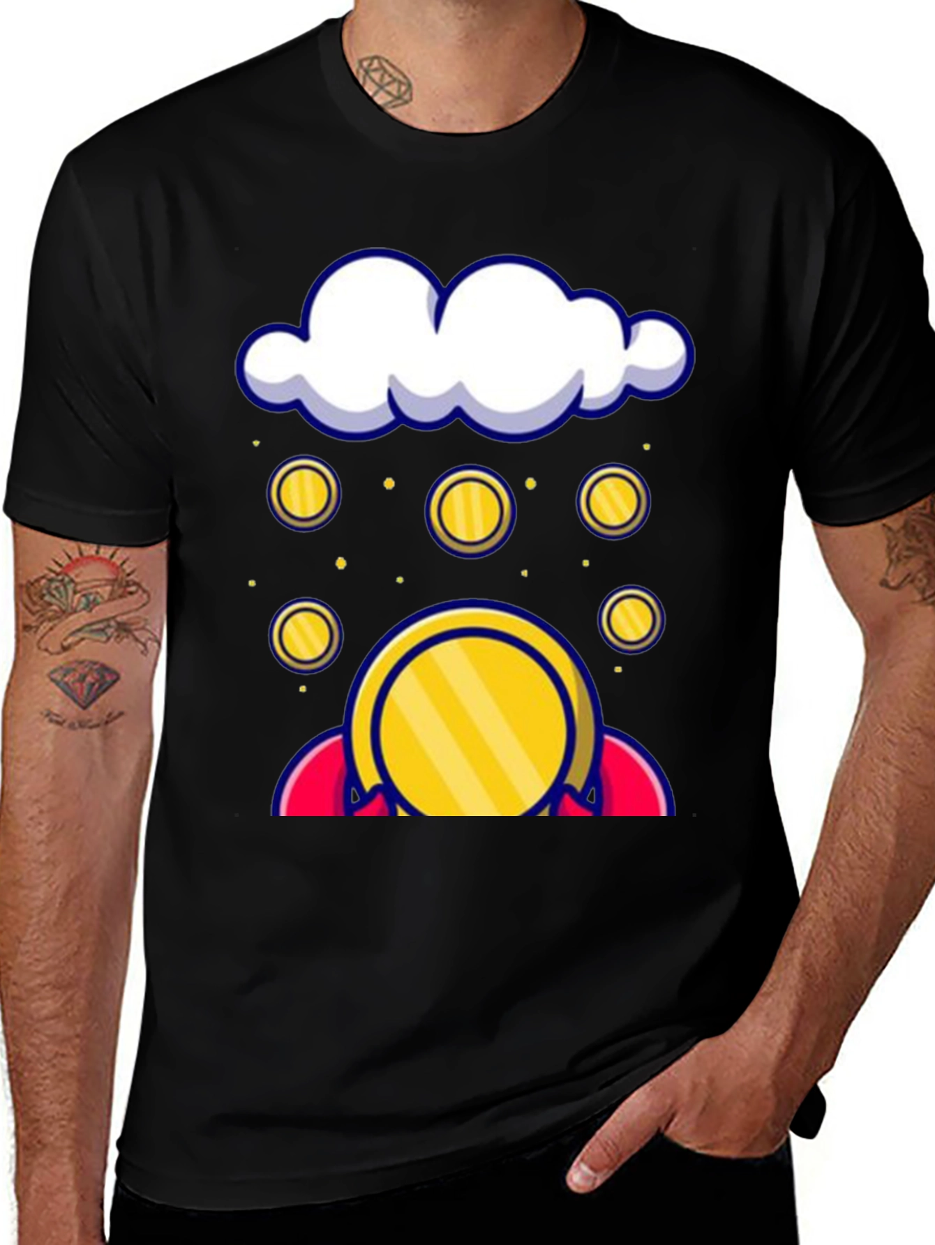 Variant 21 of Cloud Coin Graphic Tee - Black