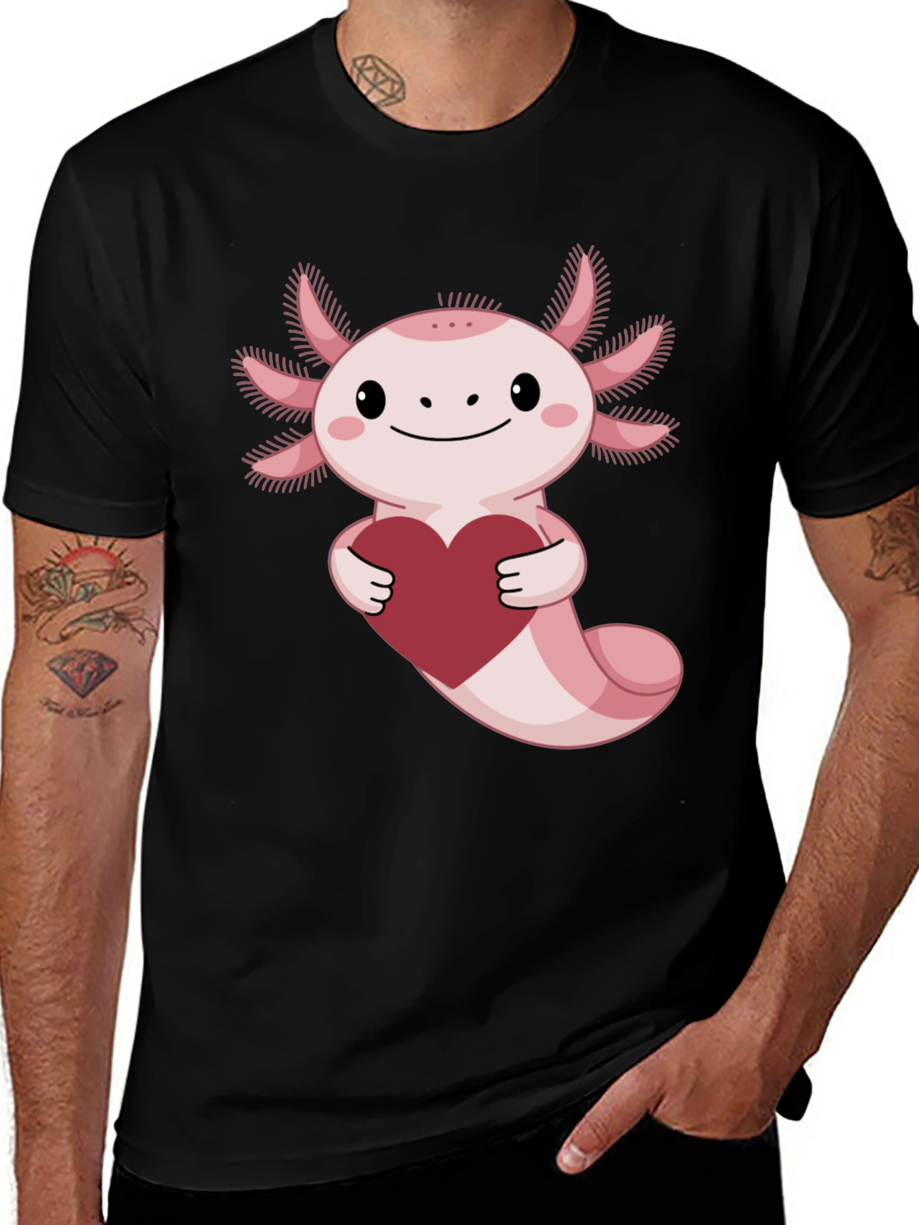 Variant 24 of Axolotl Heart T-Shirt Cute Amphibian Tee