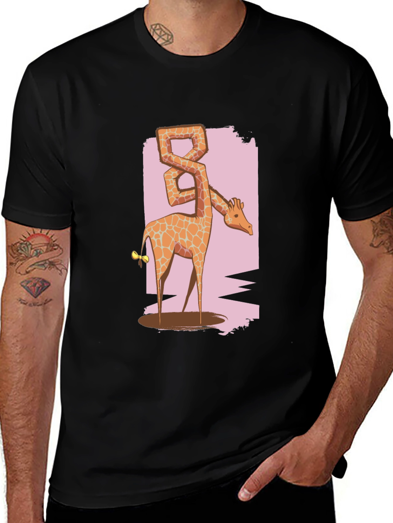 Variant 11 of Giraffe Eight T-Shirt - Unique Animal Graphic Tee