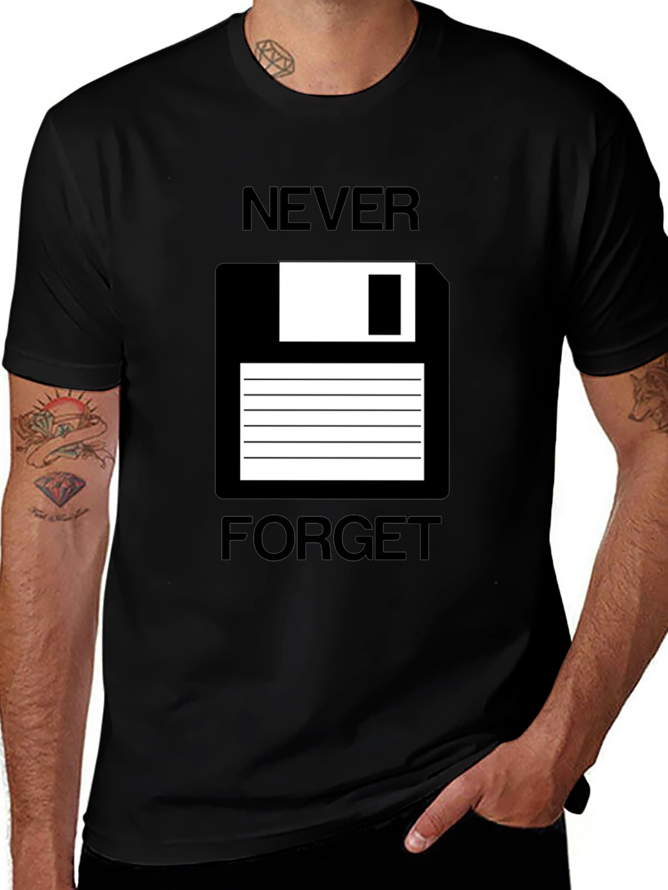 Variant 16 of Retro Floppy Disk T-Shirt - Never Forget