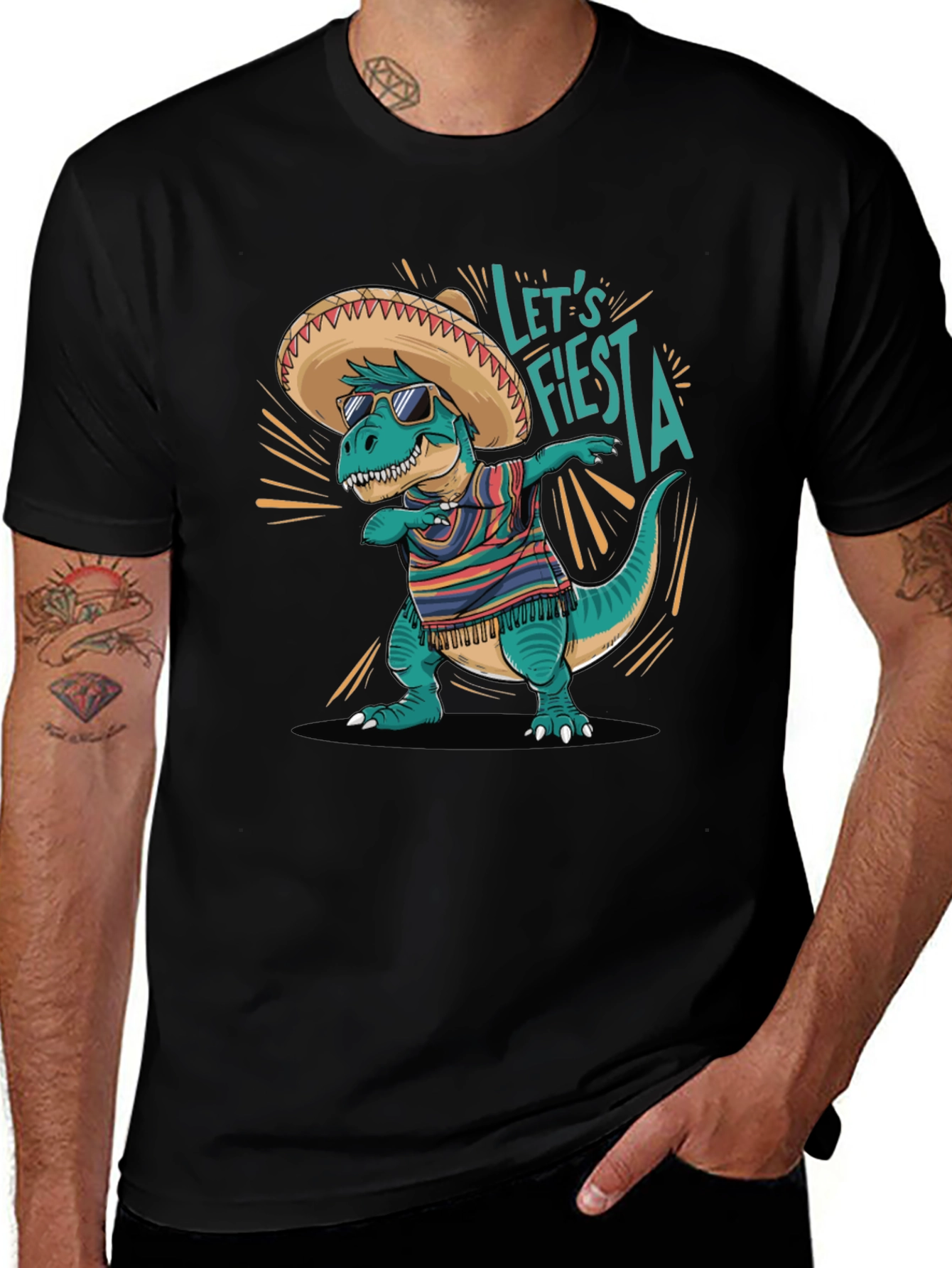 Variant 9 of Let's Fiesta T-Rex T-Shirt - Cinco de Mayo