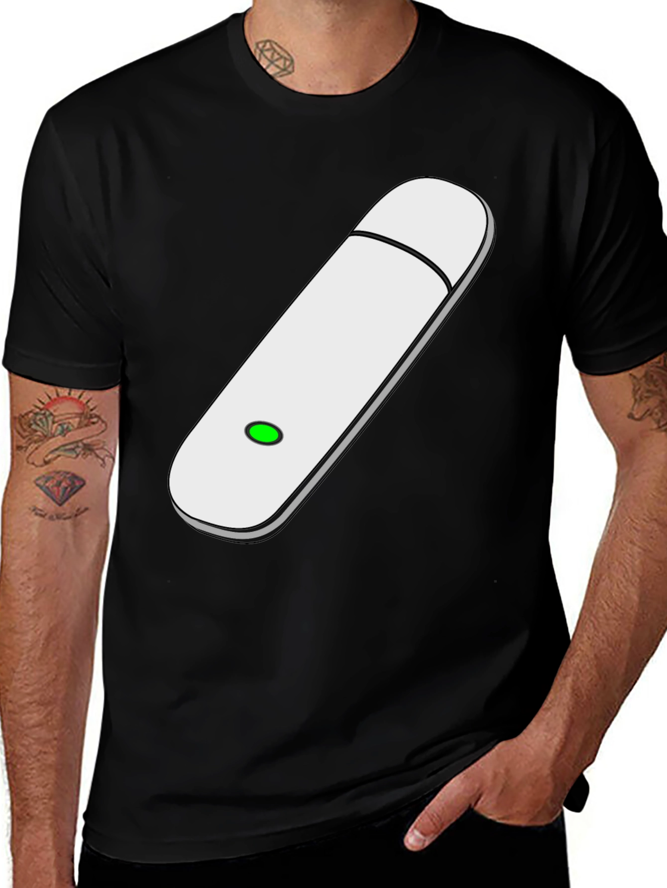 Variant 26 of USB Drive Graphic Tee - Black Cotton Blend T-Shirt