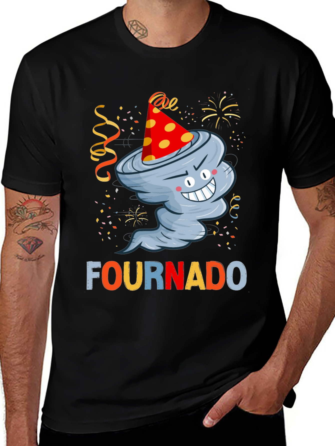 Variant 25 of Fournado 4th Birthday Tornado T-Shirt