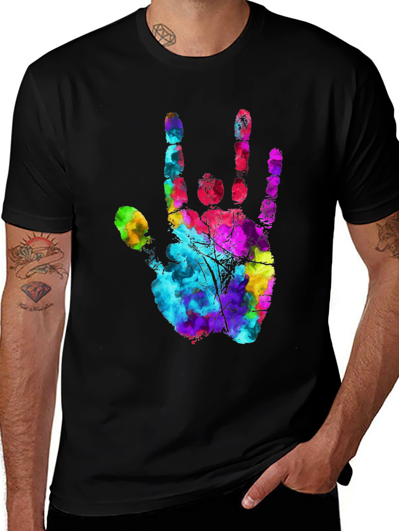 I Love You Hand Sign Black T-Shirt