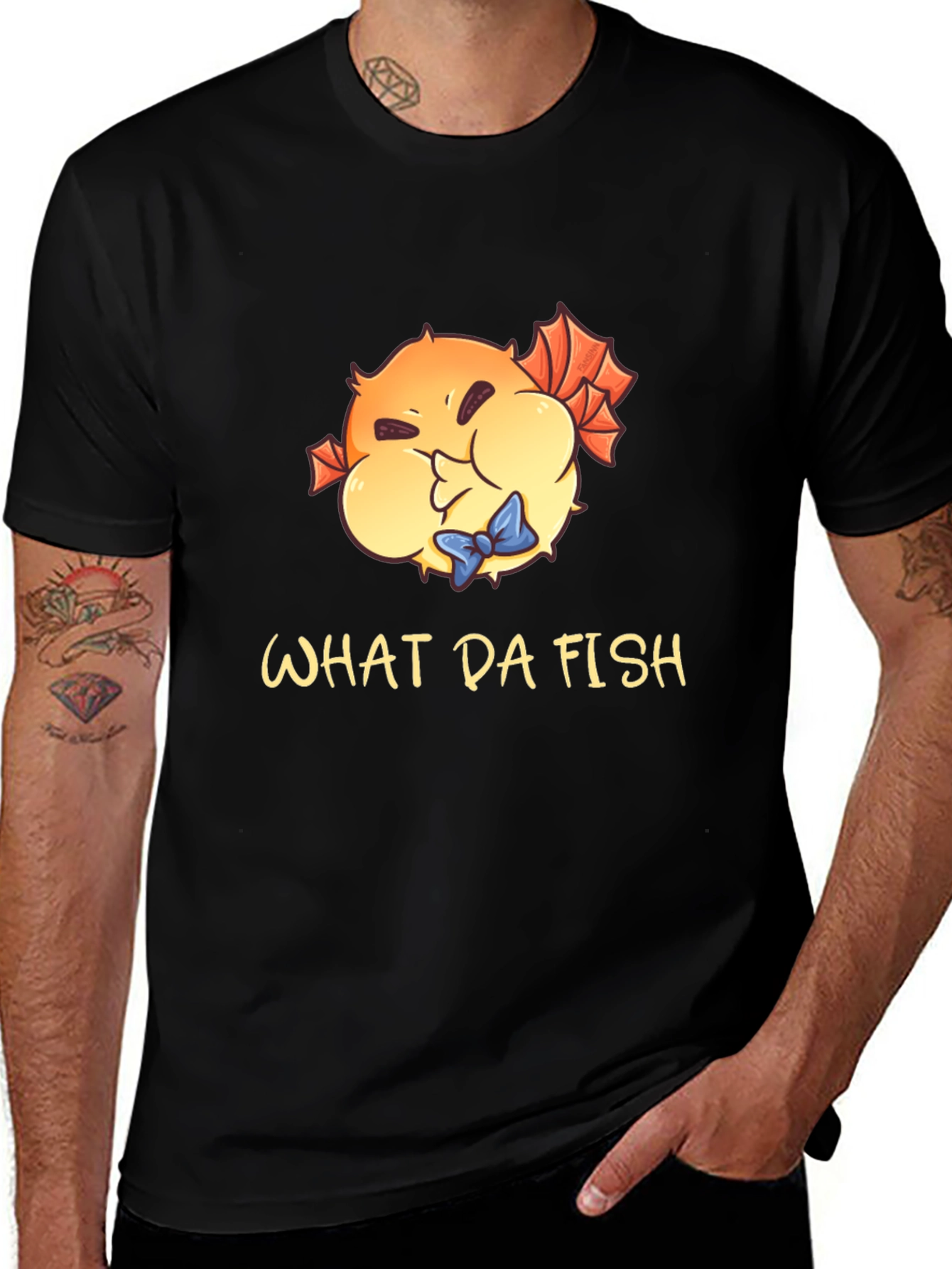 Variant 17 of What Da Fish T-Shirt - Funny Pufferfish Tee