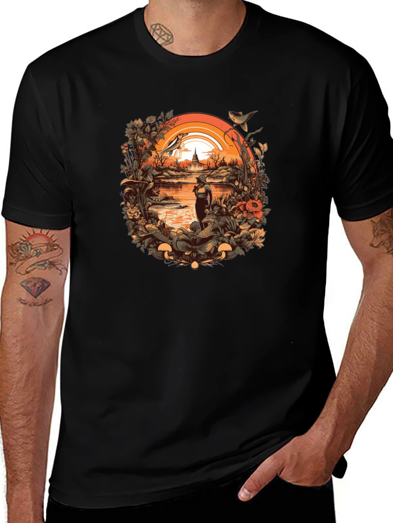 Variant 29 of Nature Lover's Black T-Shirt