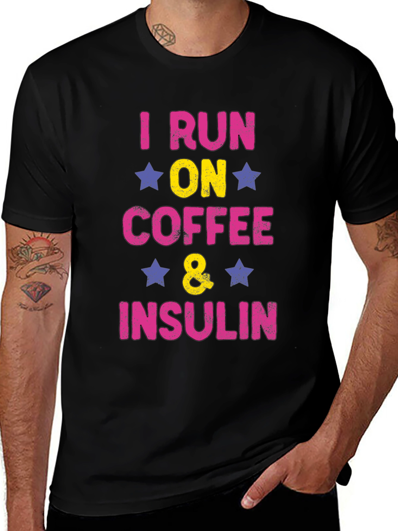 Variant 11 of I Run on Coffee and Insulin T-Shirt