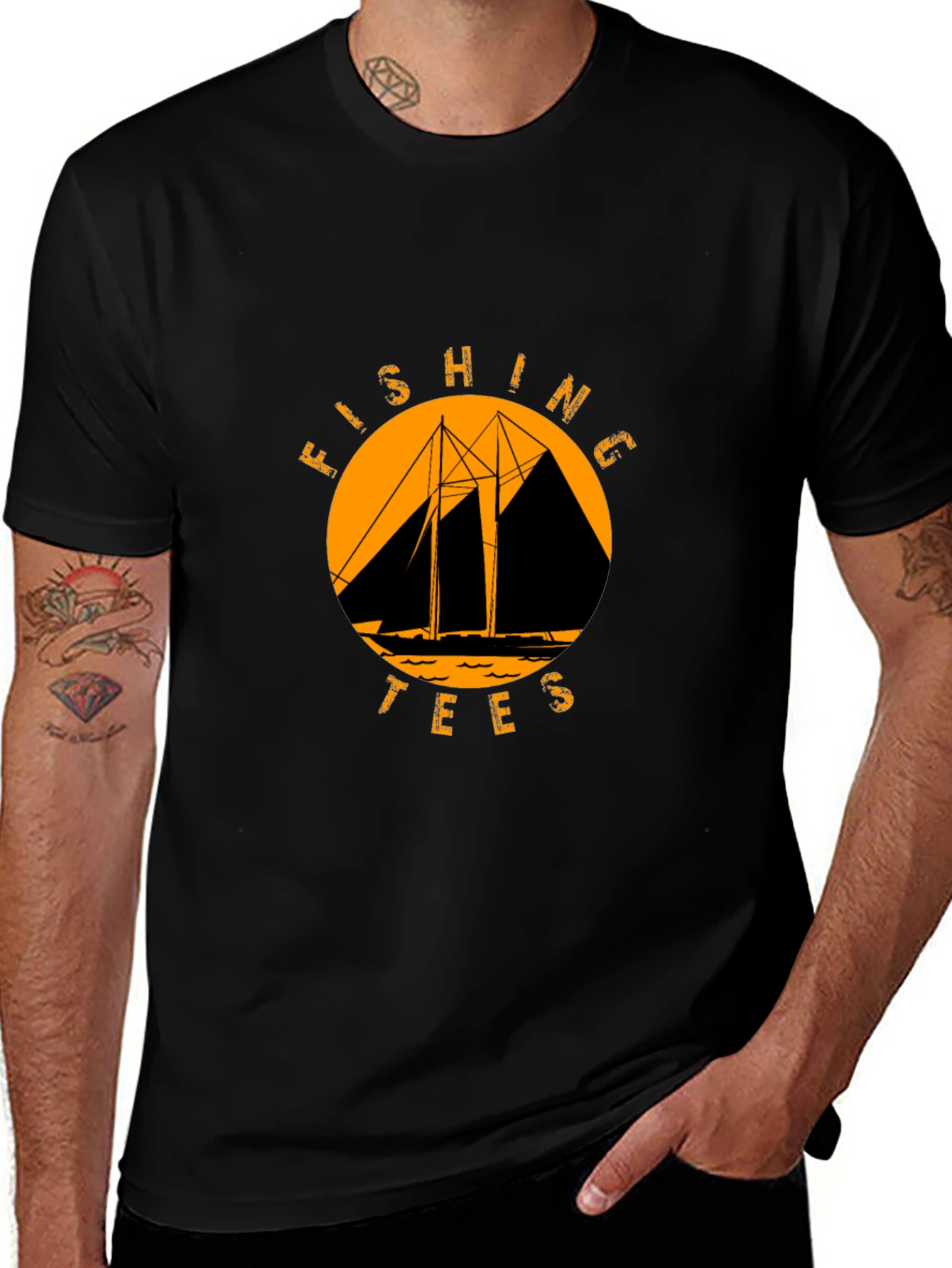 Variant 10 of Fishing Tees Black Graphic Tee