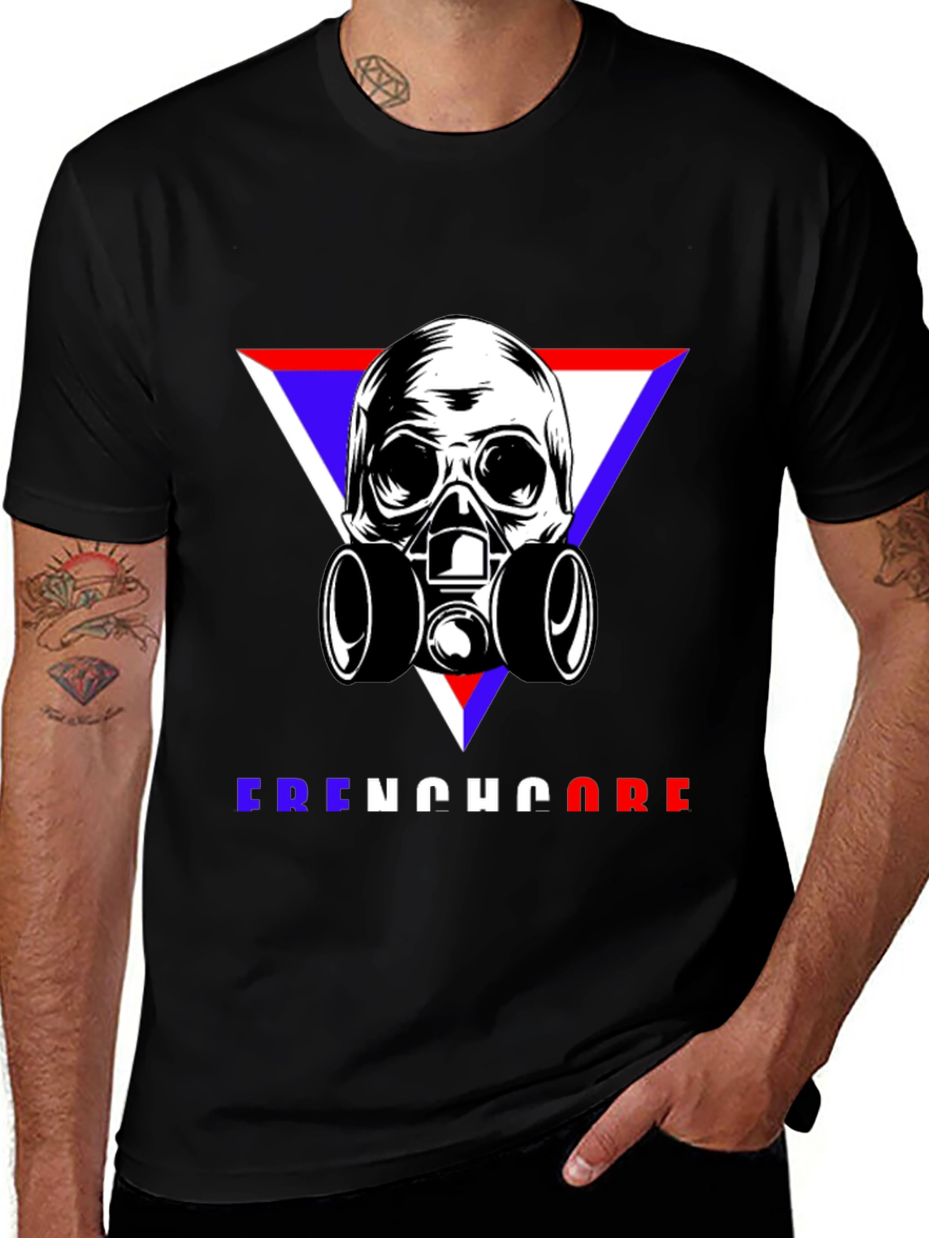 Variant 2 of Skull Gas Mask Frenchcore Graphic T-Shirt