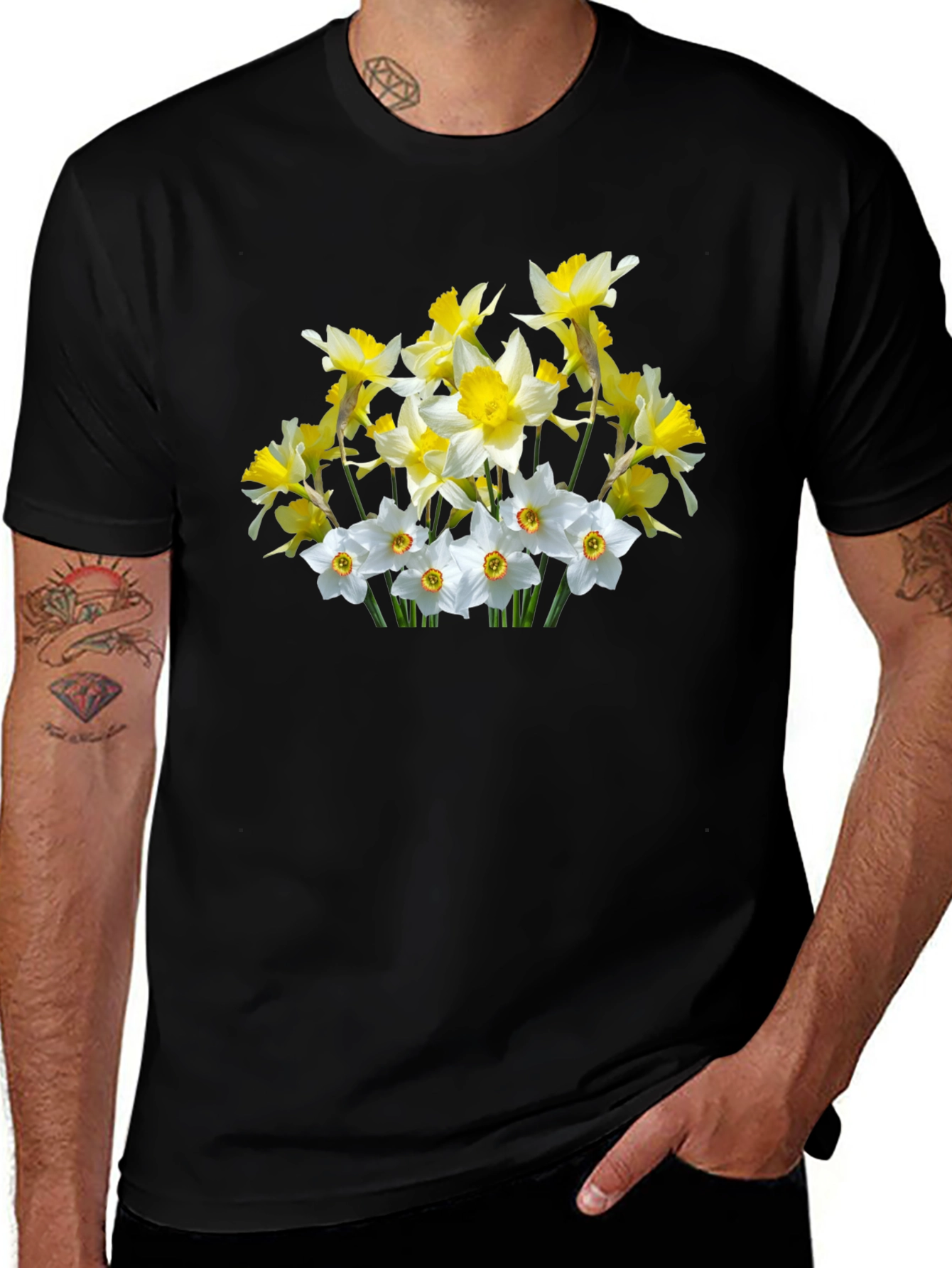 Variant 29 of Floral Graphic Black T-Shirt