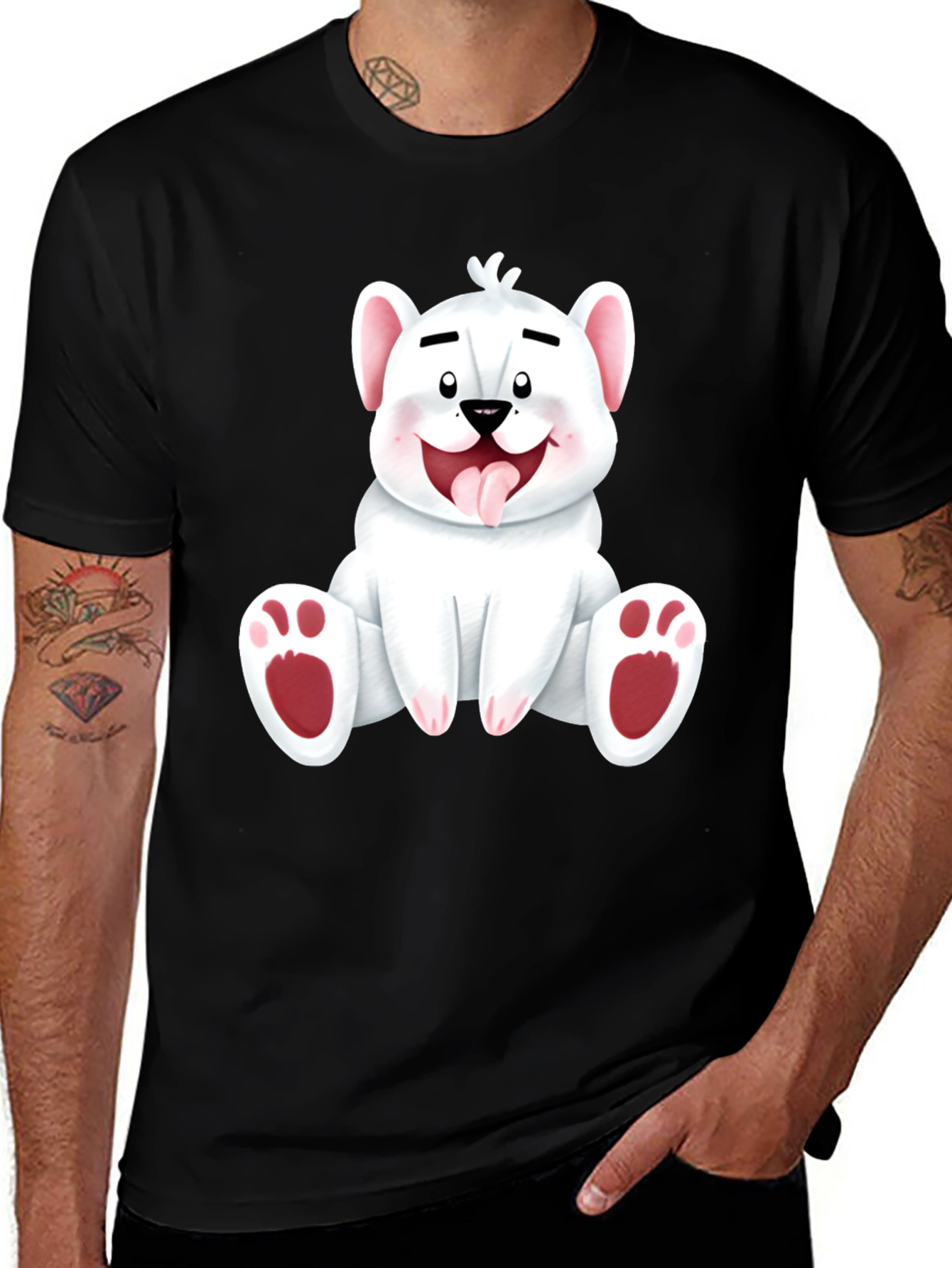 Variant 3 of Cute Cartoon Bear Graphic Tee - Soft Cotton T-Shirt