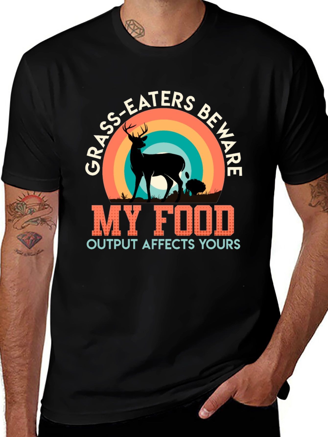Variant 4 of Grass Eaters Beware Deer Graphic T-Shirt