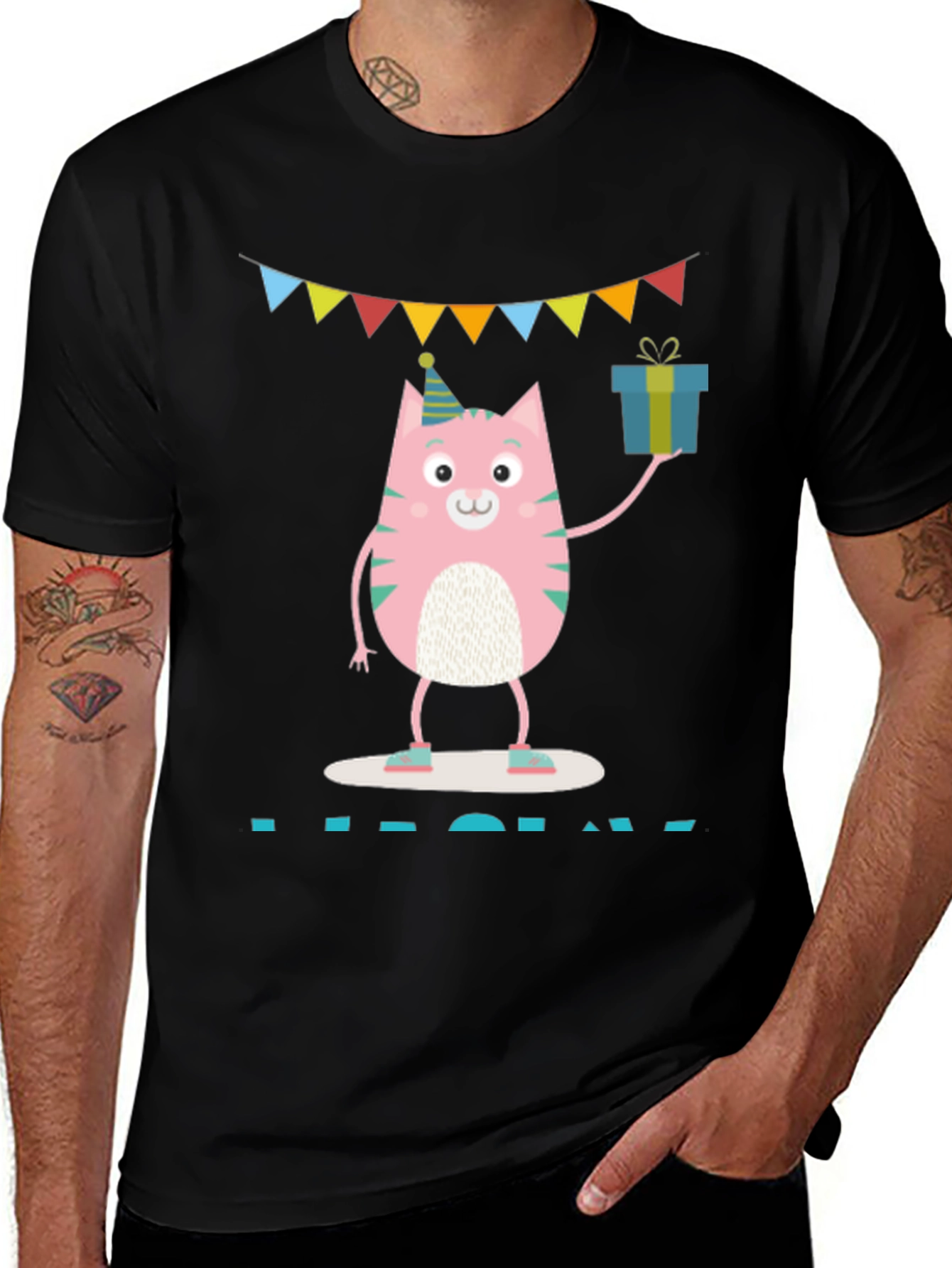 Variant 28 of Birthday Cat Graphic T-Shirt - Unisex