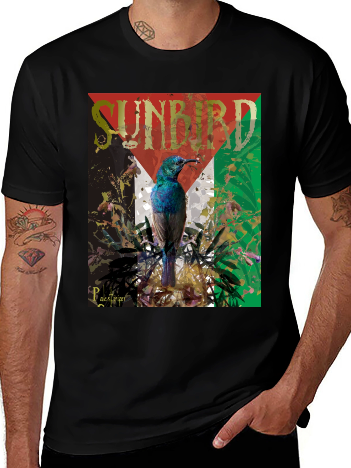 Variant 7 of Sunbird Palestine Flag Graphic T-Shirt