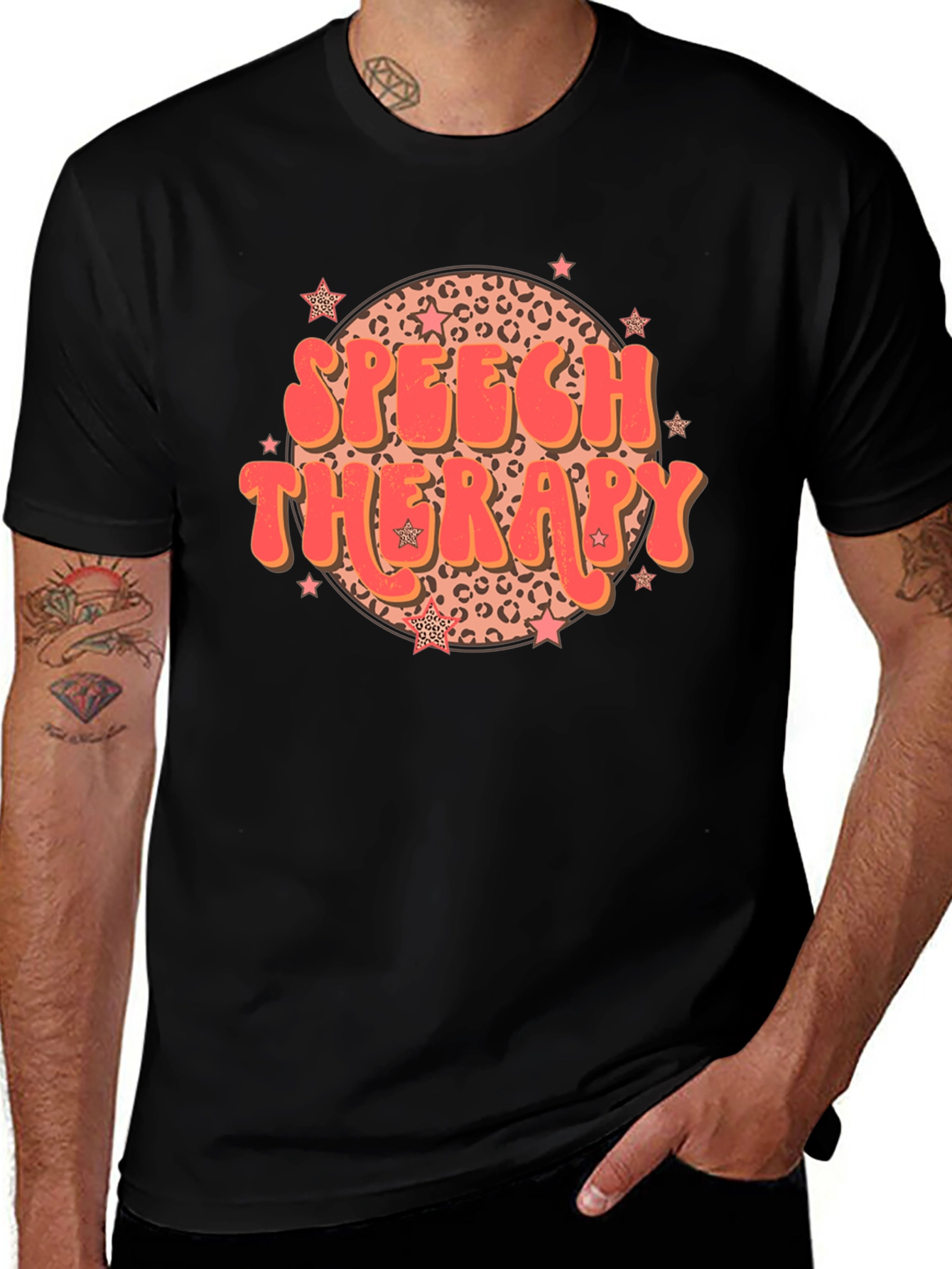 Variant 18 of Speech Therapy Leopard Print Star T-Shirt
