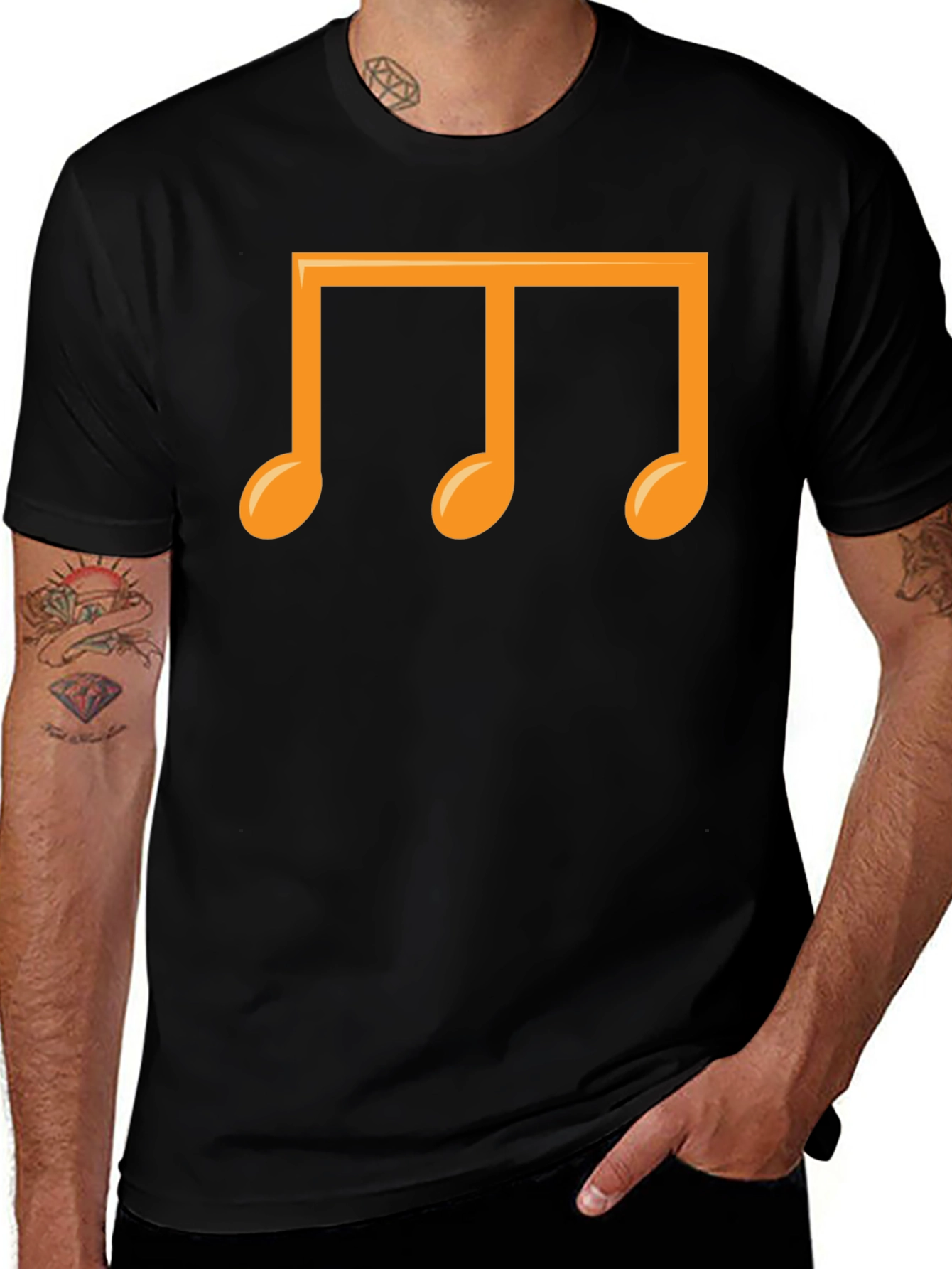 Variant 15 of Musical Notes Graphic T-Shirt - Black