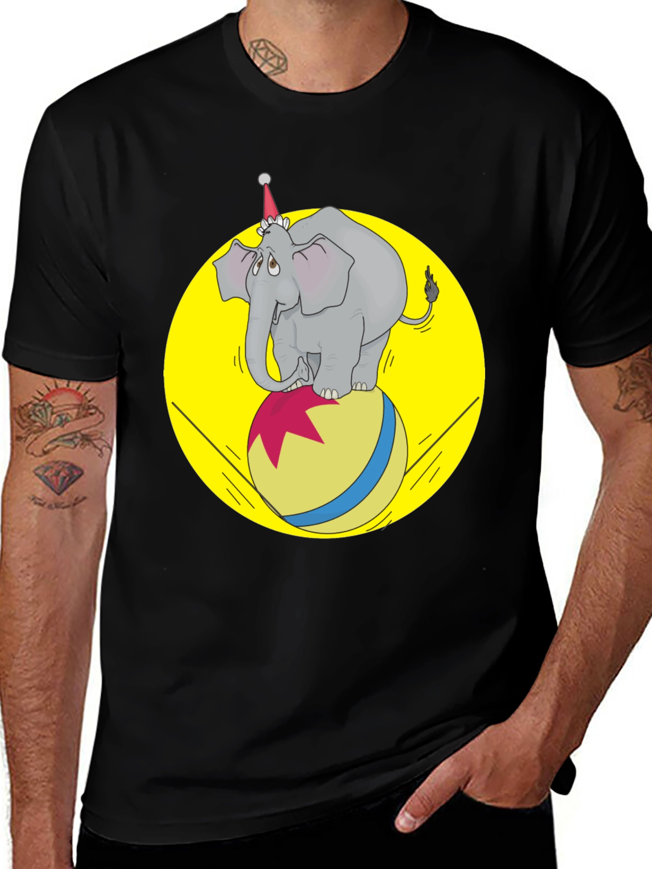 Variant 19 of Circus Elephant T-Shirt - Novelty Graphic Tee