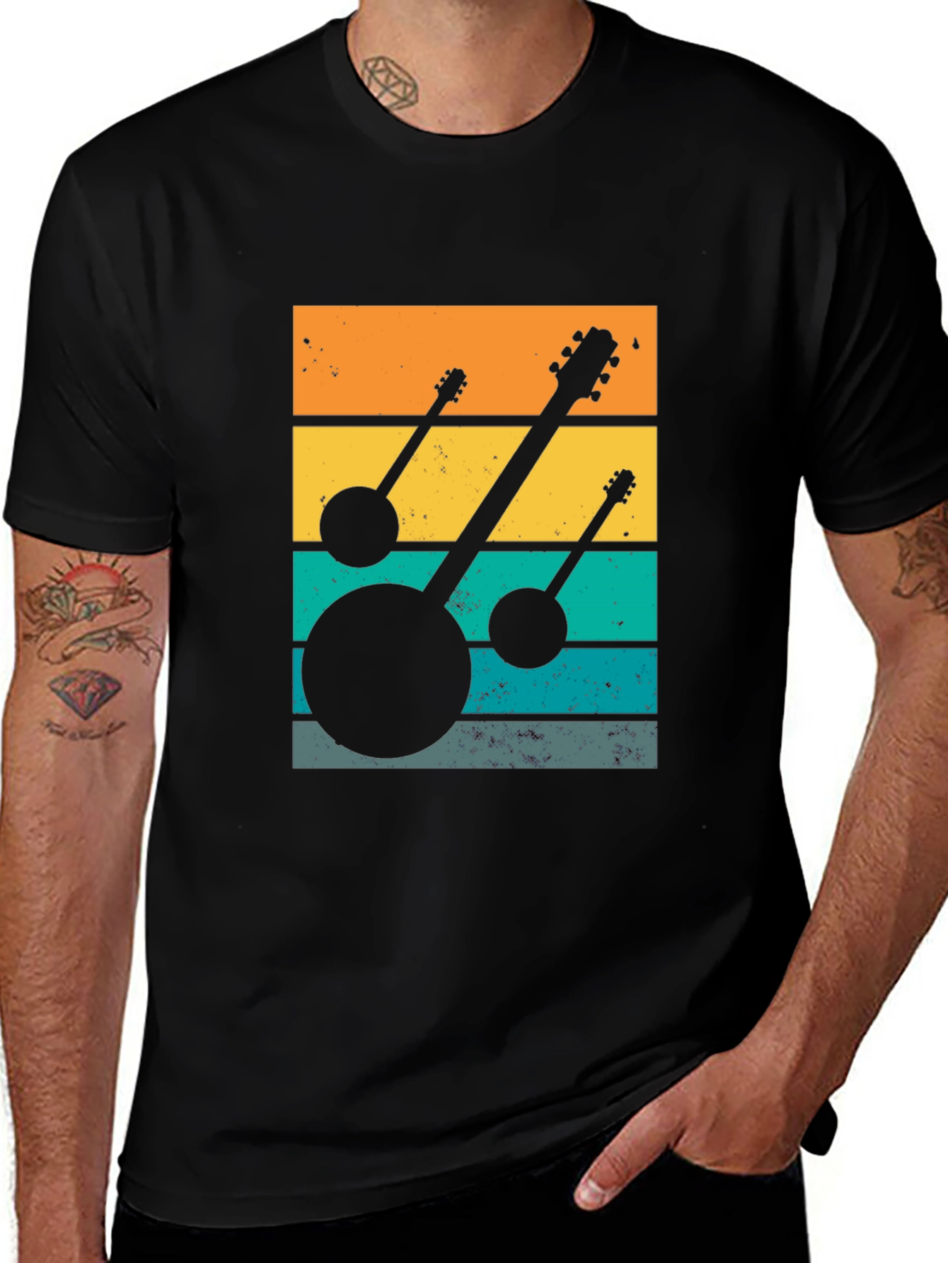 Variant 12 of Retro Banjo Sunset T-Shirt - Music Lover Tee