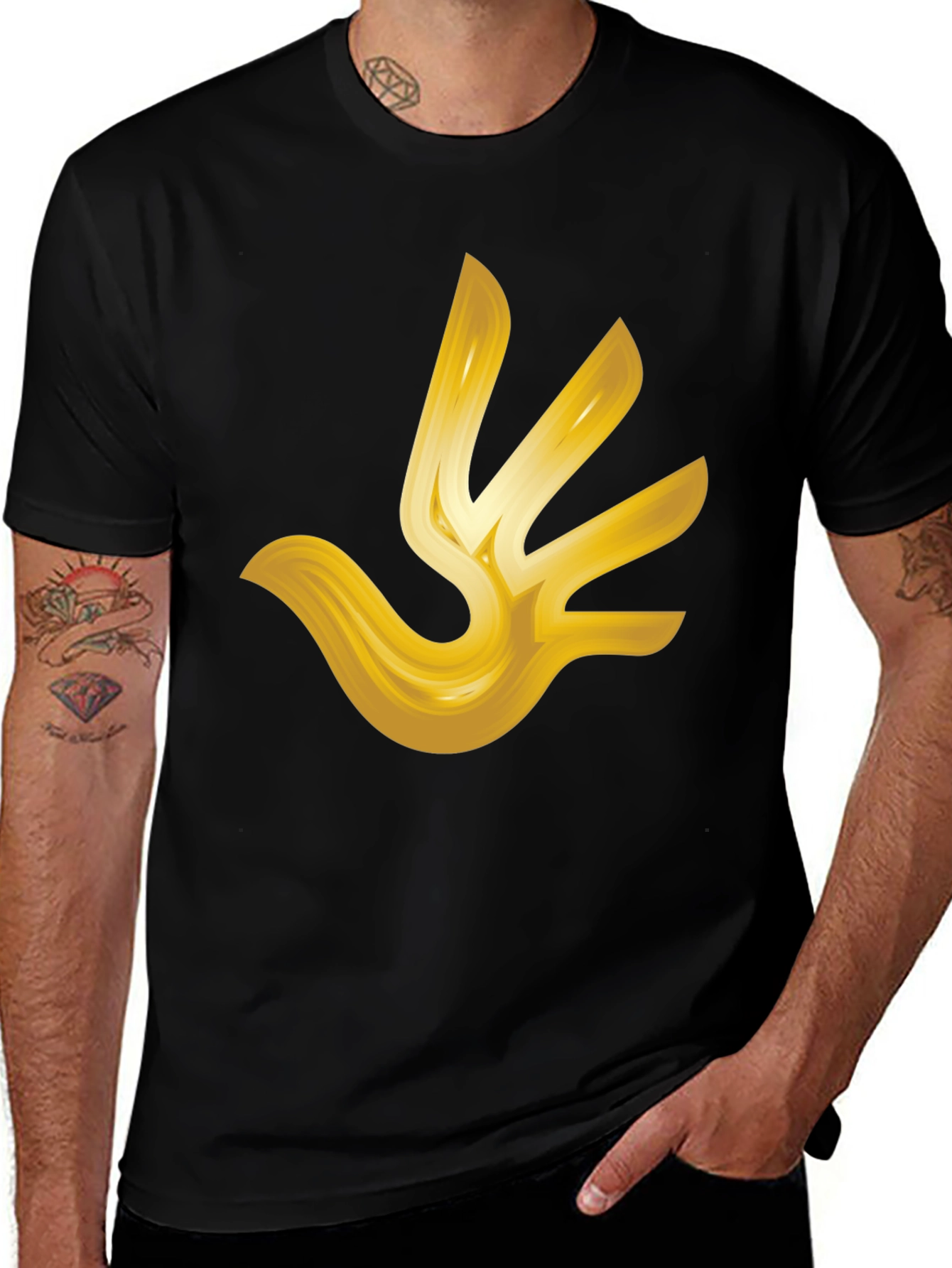 Variant 20 of Golden Hand T-Shirt - Abstract Design