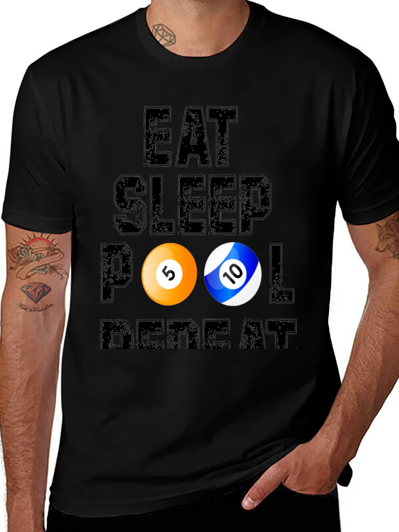Variant 21 of Eat Sleep Pool Repeat - Billiards T-Shirt