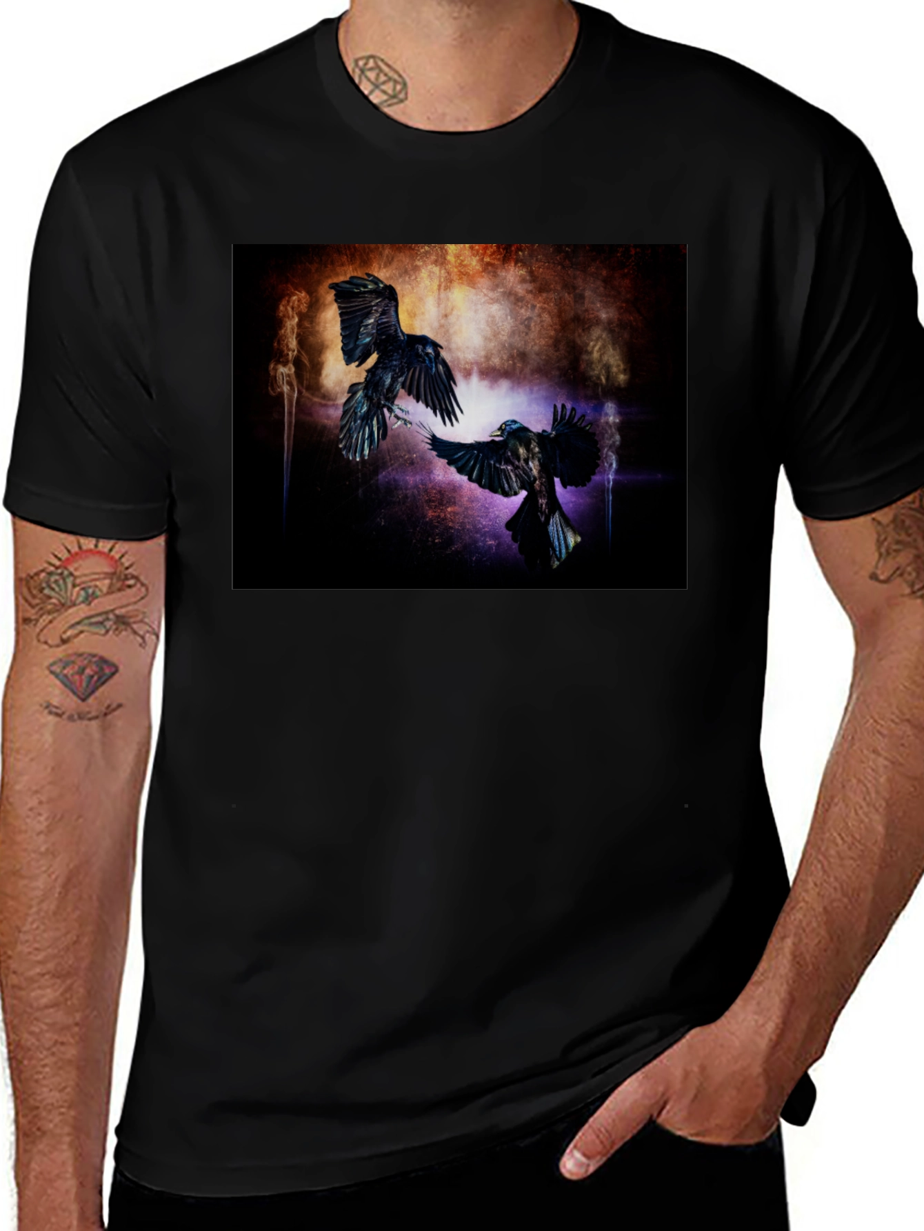 Variant 15 of Raven Graphic Black T-Shirt