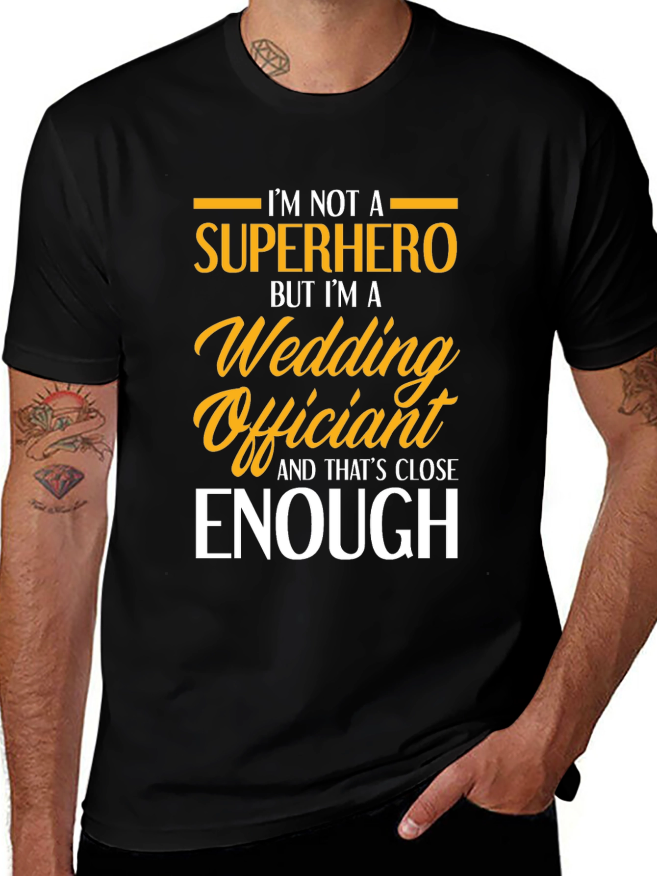 Variant 17 of Wedding Officiant Superhero T-Shirt