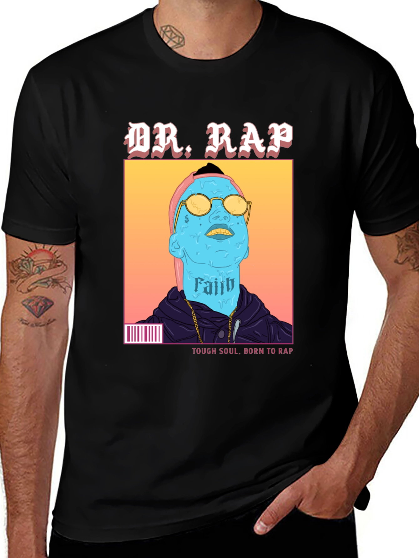 Variant 11 of DR. RAP Graphic Print Black T-Shirt