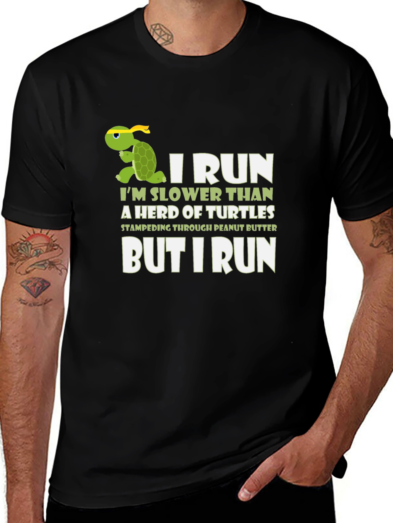 Variant 22 of Funny Turtle Running T-Shirt - I Run Slower