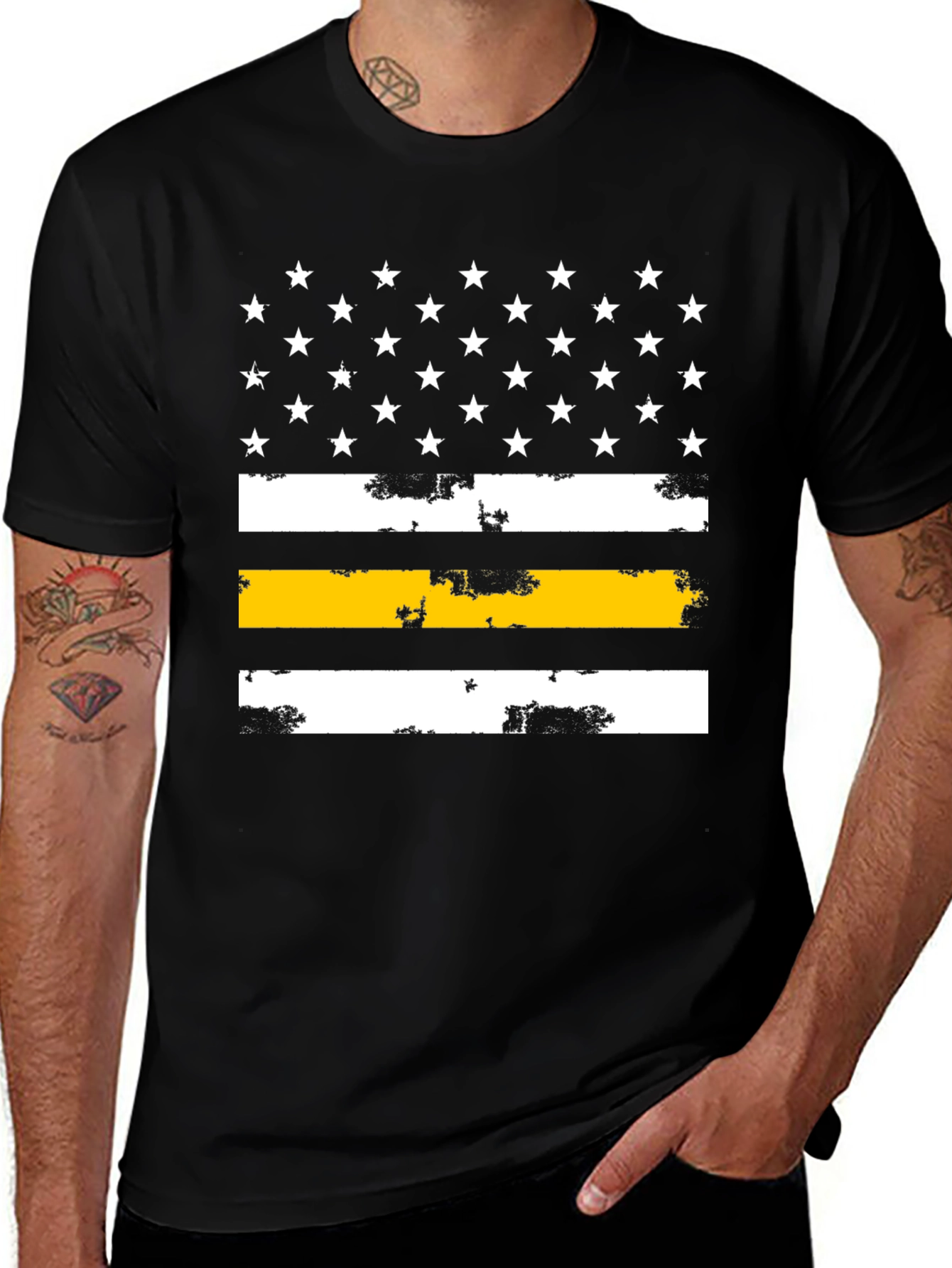 Thin Yellow Line American Flag Graphic Tee