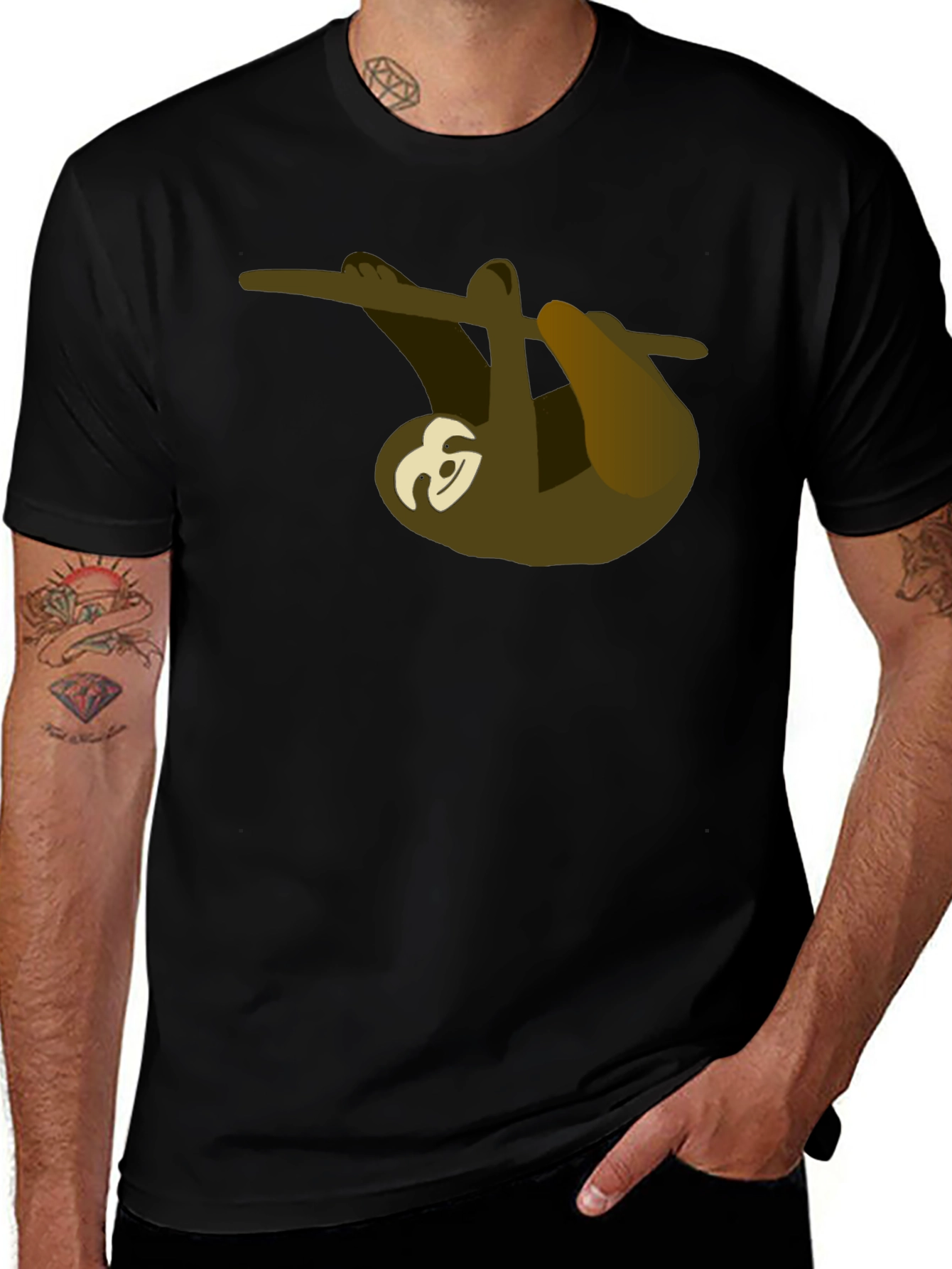 Chill Sloth Graphic Tee - Relaxed Style