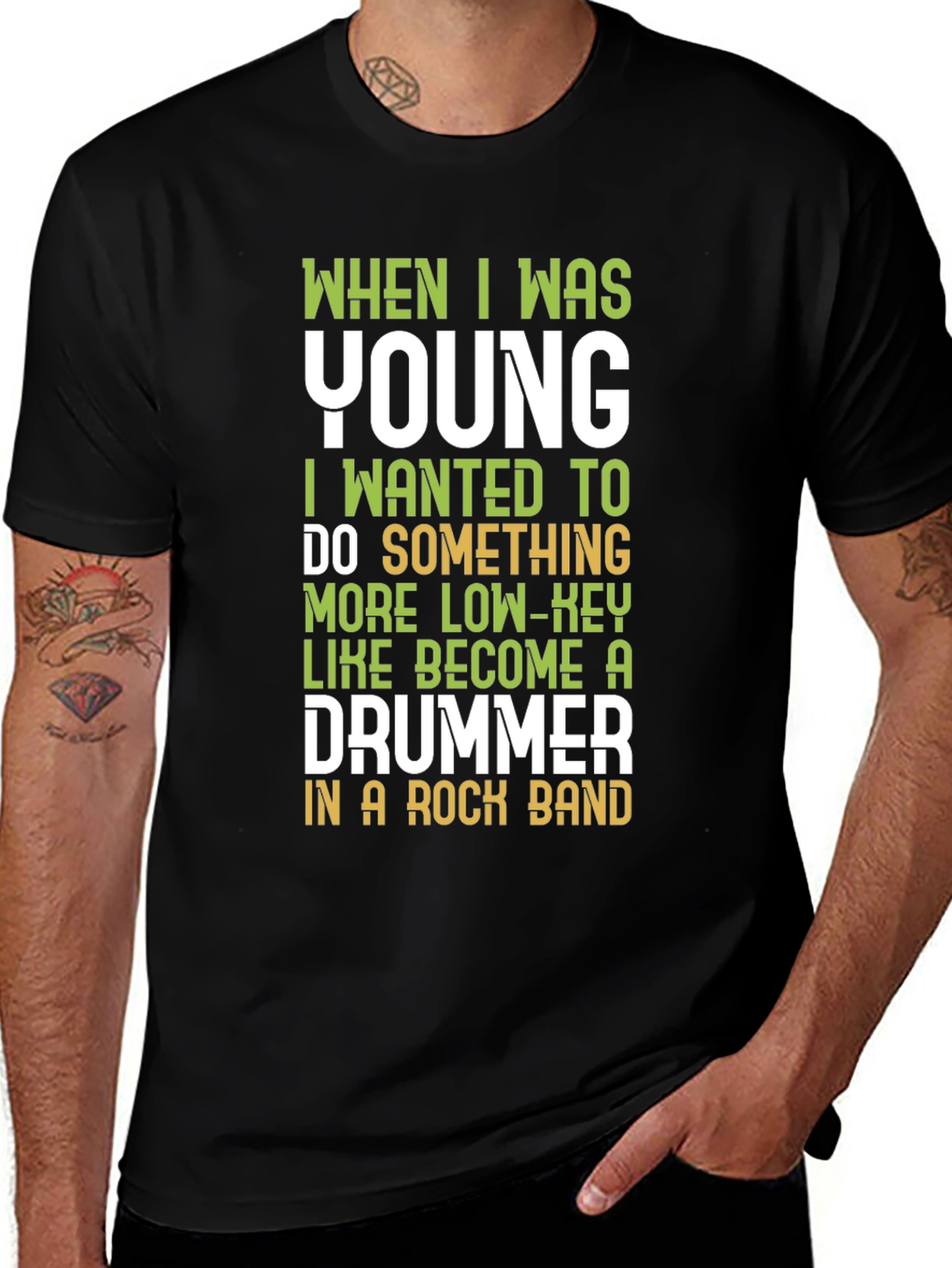 Variant 19 of Drummer in a Rock Band Funny Graphic Tee