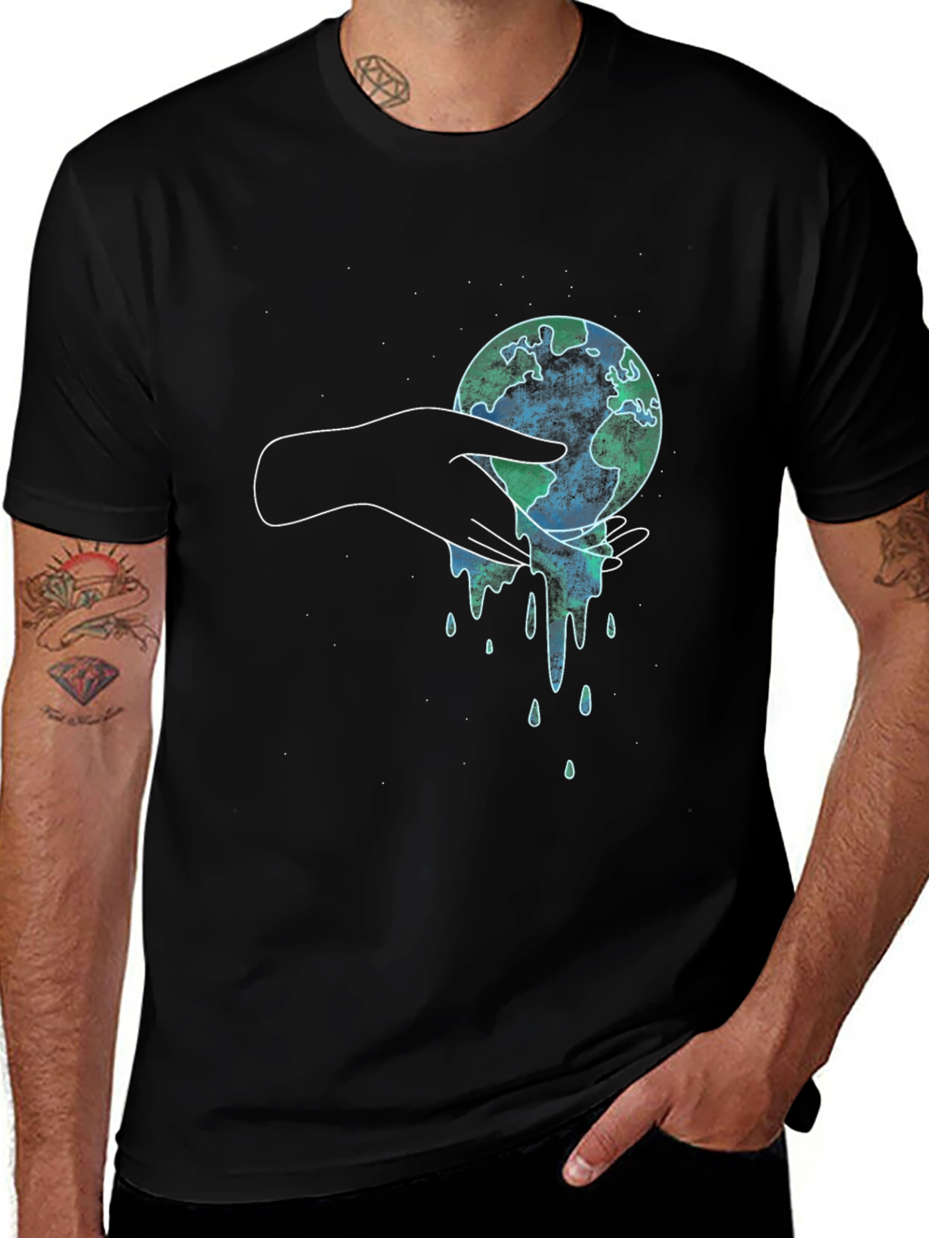 Variant 6 of Melting Earth Graphic Tee - Save the Planet T-Shirt