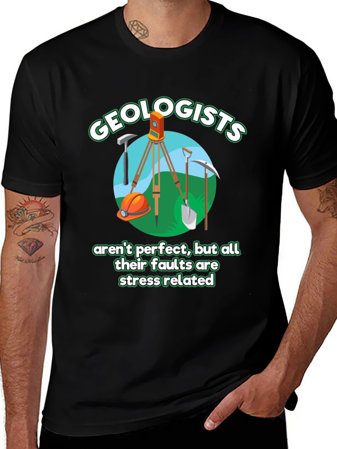 Variant 22 of Geologists' Stress Related Faults T-Shirt