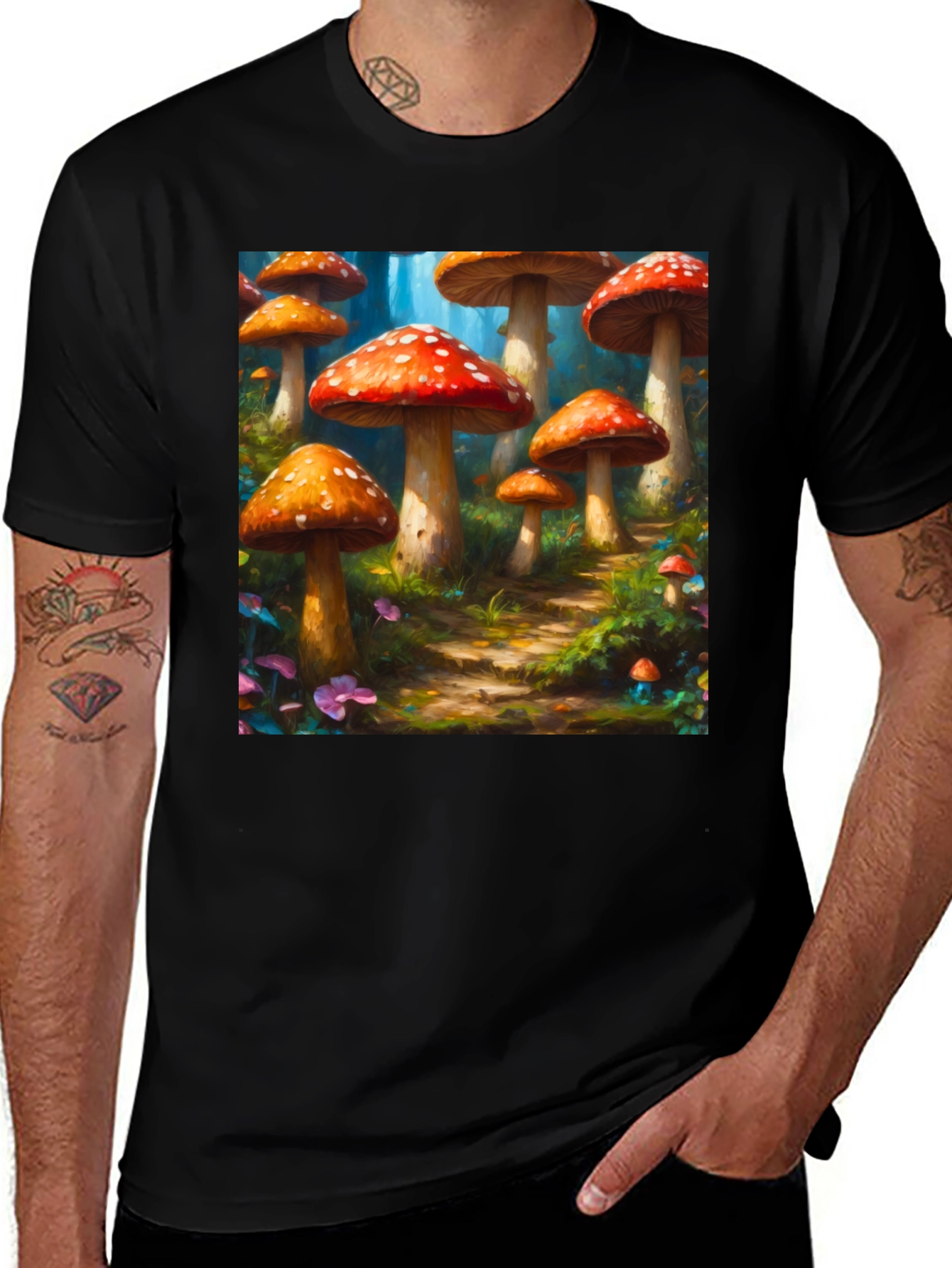 Variant 17 of Mushroom Forest Graphic Tee - Artistic Design