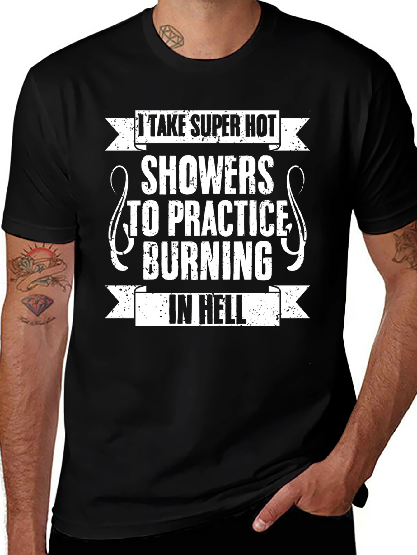 Variant 30 of Funny 'Burning in Hell' Graphic Tee